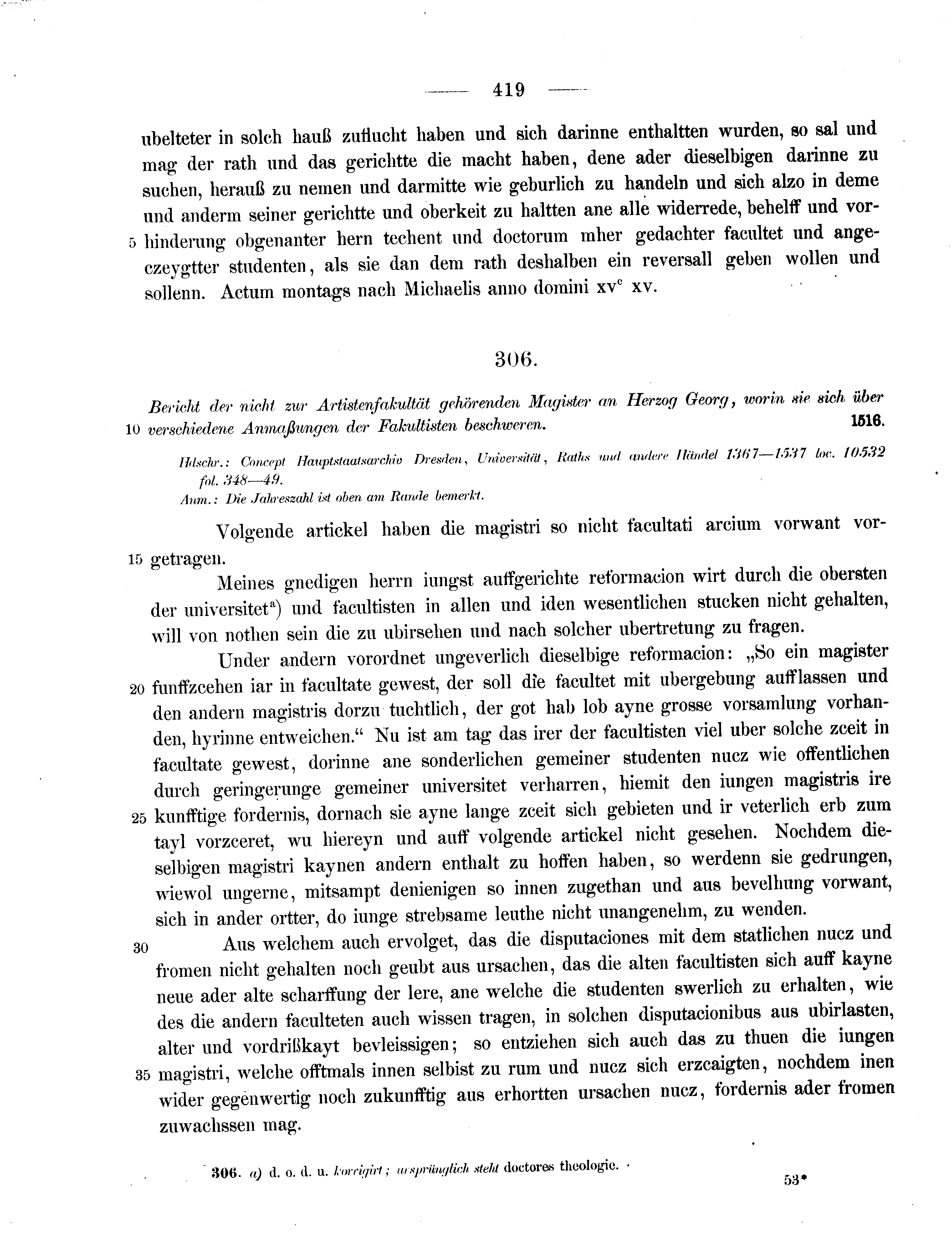 Historische Urkunde Seite 419 aus Band cds2_11