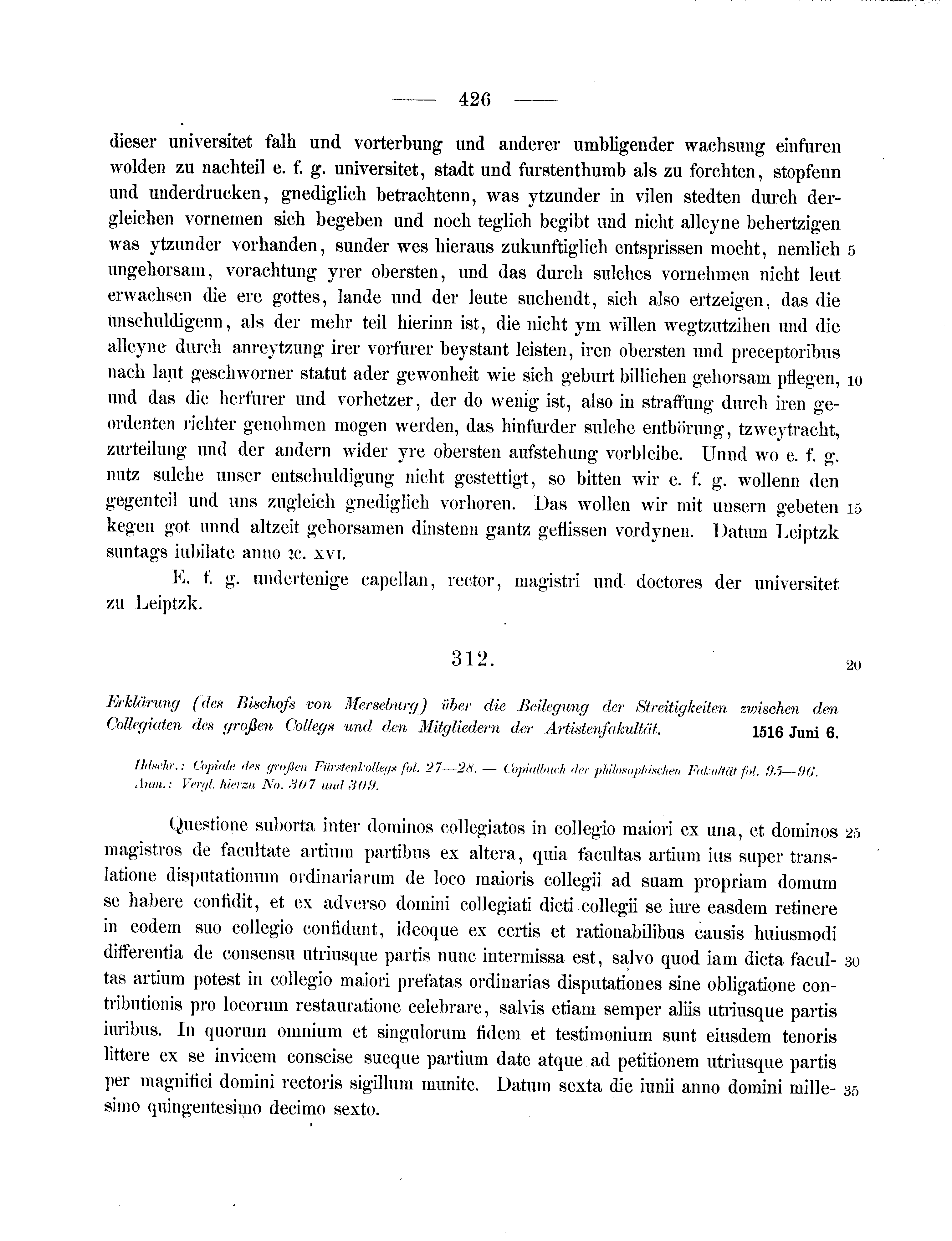 Historische Urkunde Seite 426 aus Band cds2_11