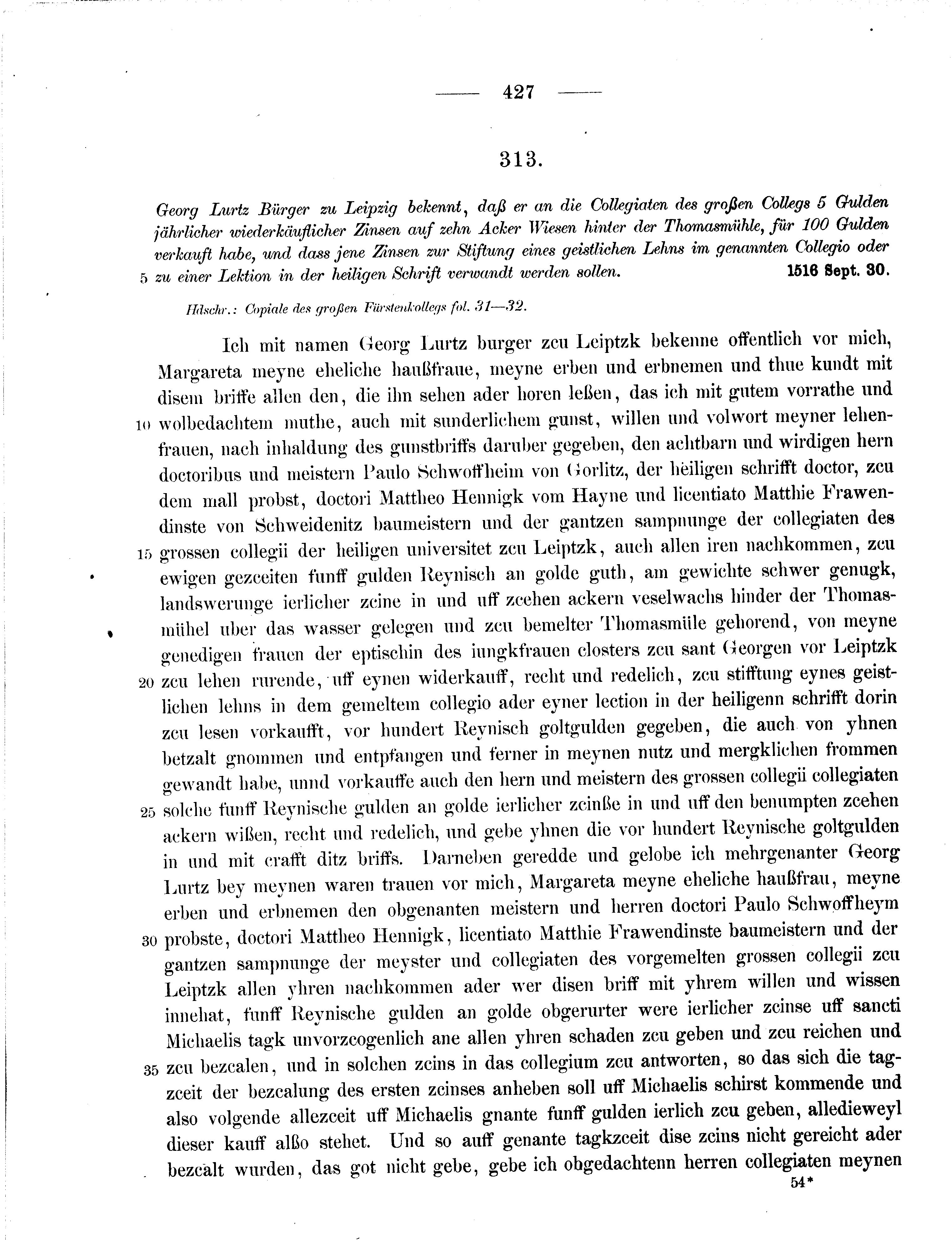 Historische Urkunde Seite 427 aus Band cds2_11