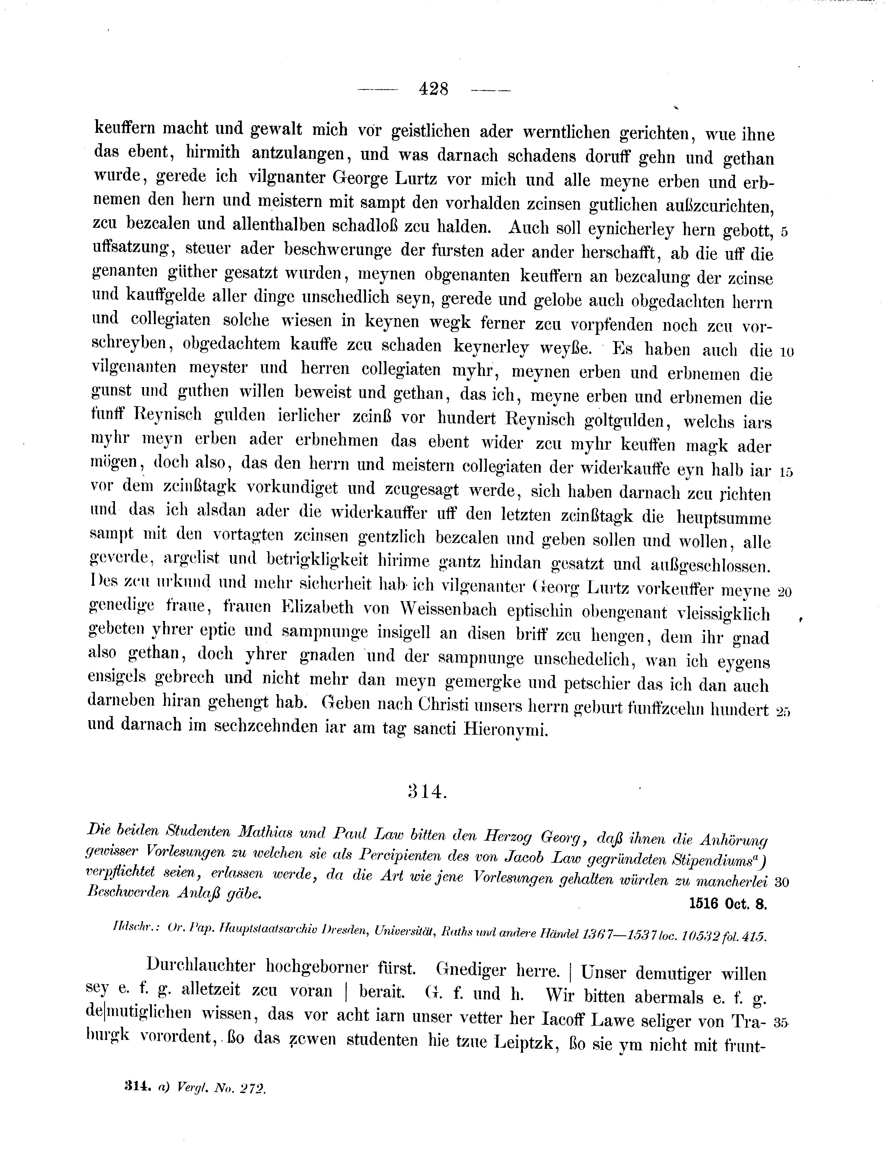 Historische Urkunde Seite 428 aus Band cds2_11