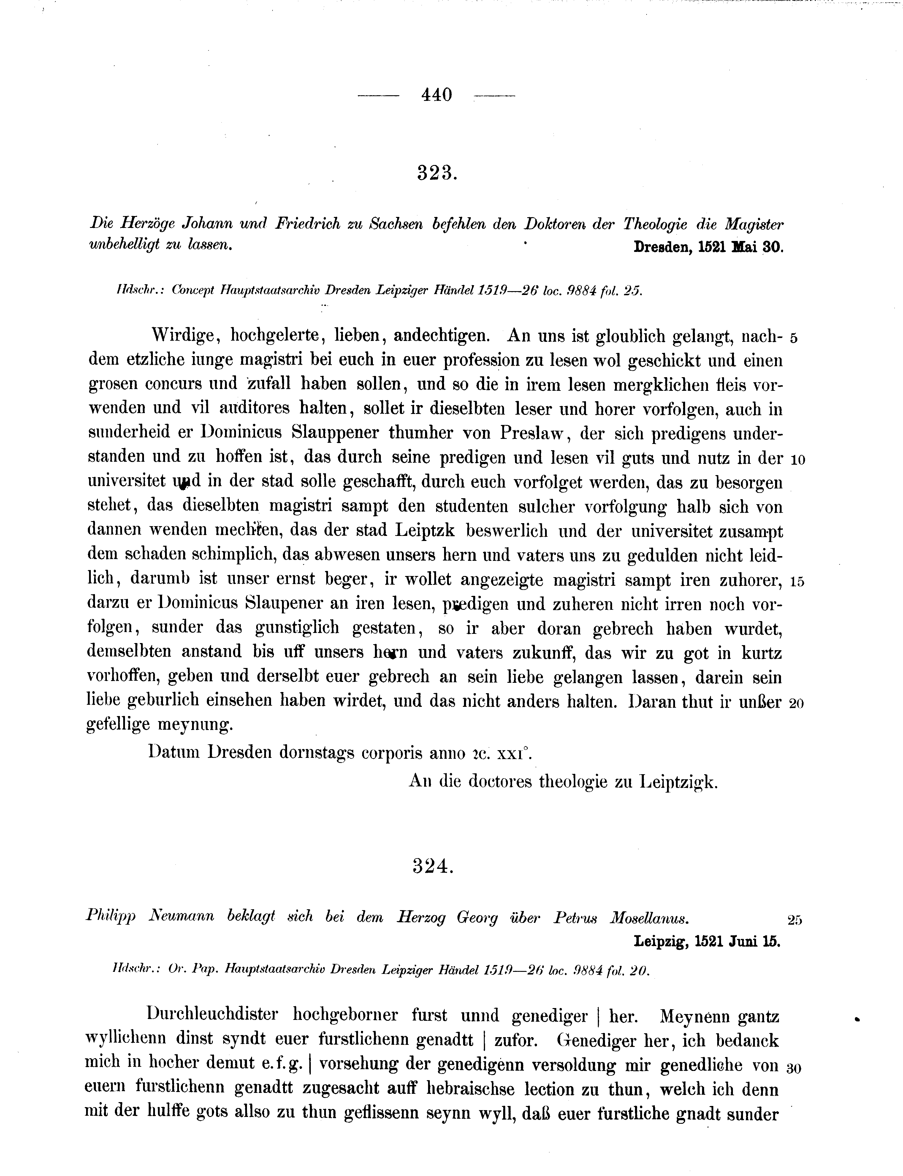 Historische Urkunde Seite 440 aus Band cds2_11