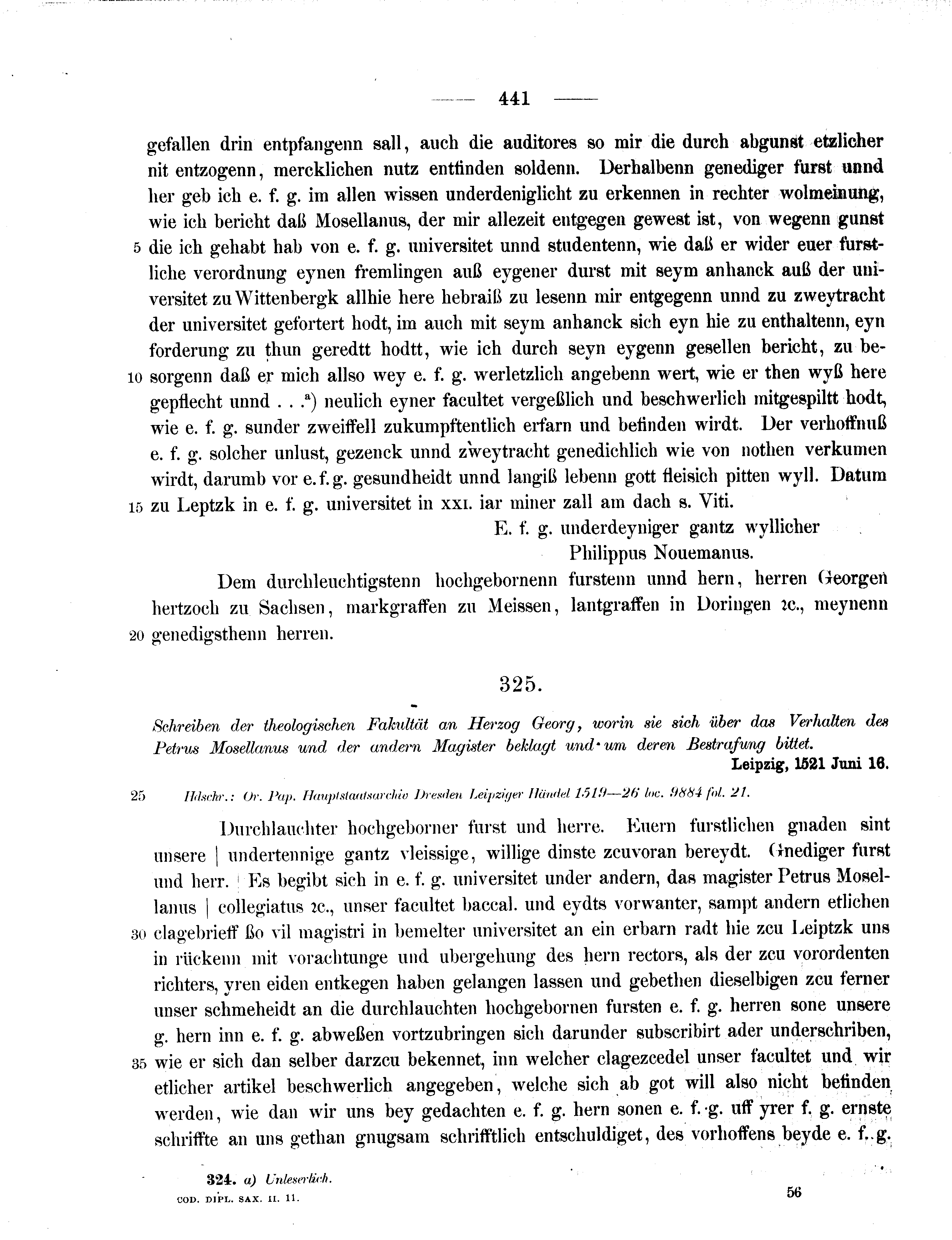 Historische Urkunde Seite 441 aus Band cds2_11