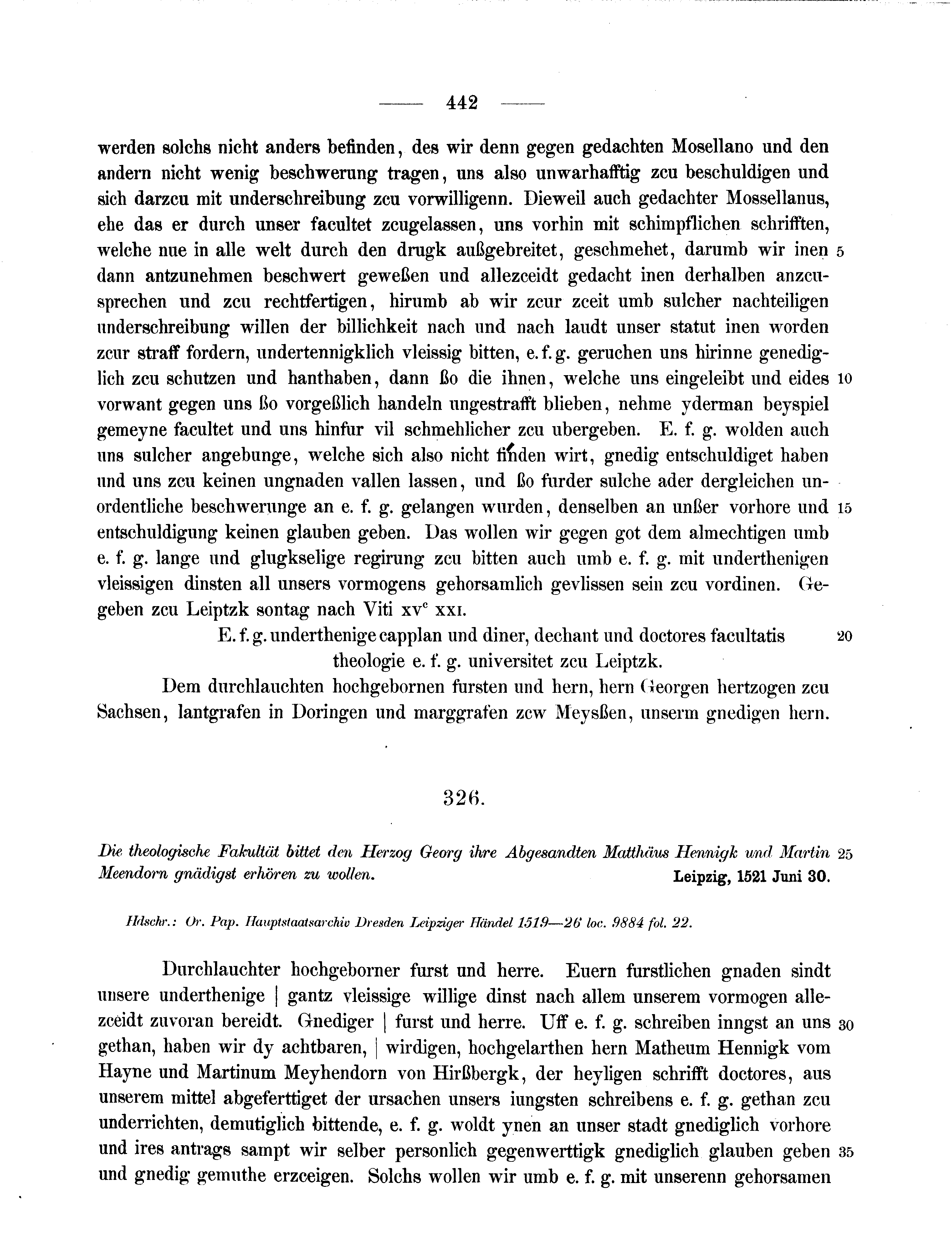 Historische Urkunde Seite 442 aus Band cds2_11