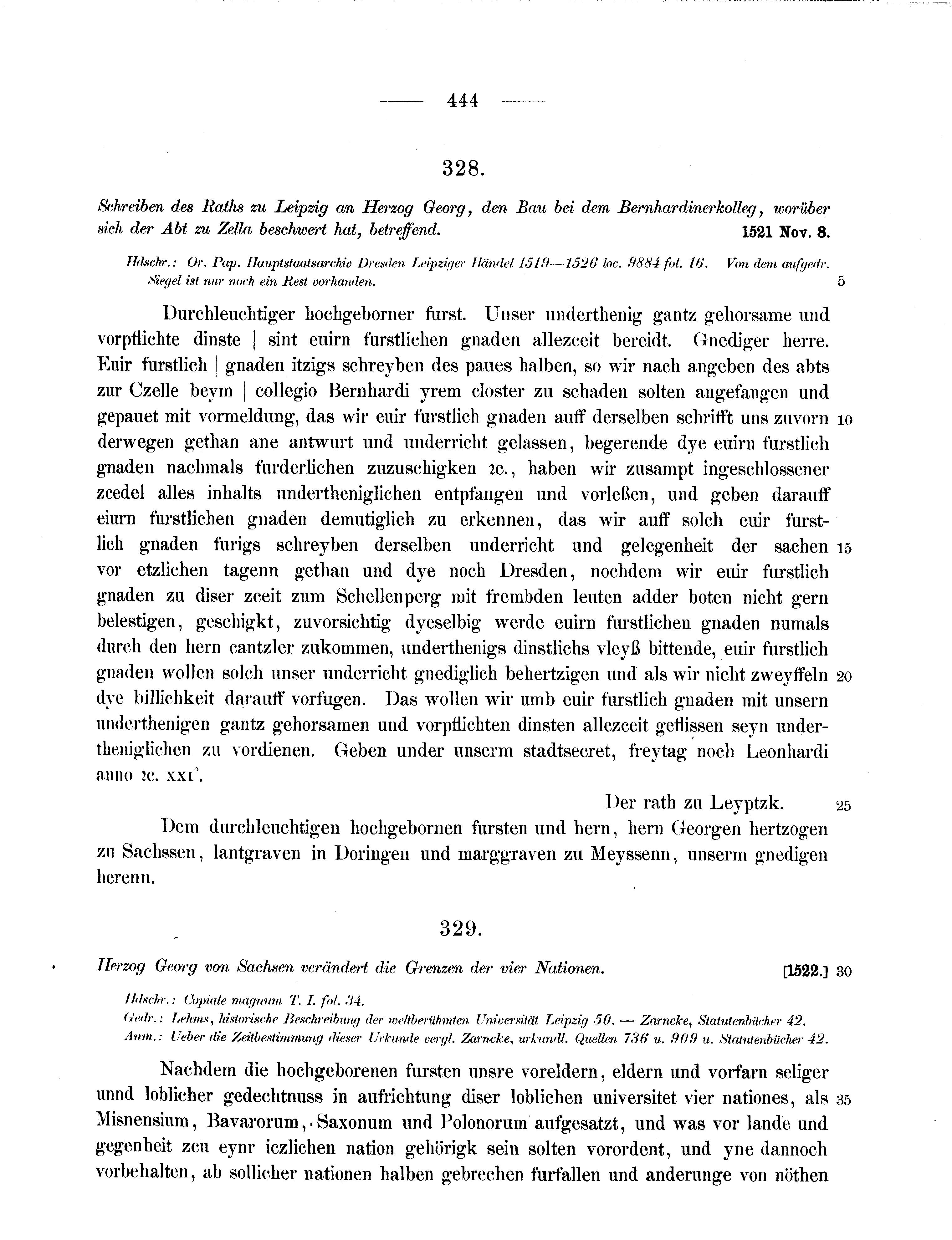 Historische Urkunde Seite 444 aus Band cds2_11