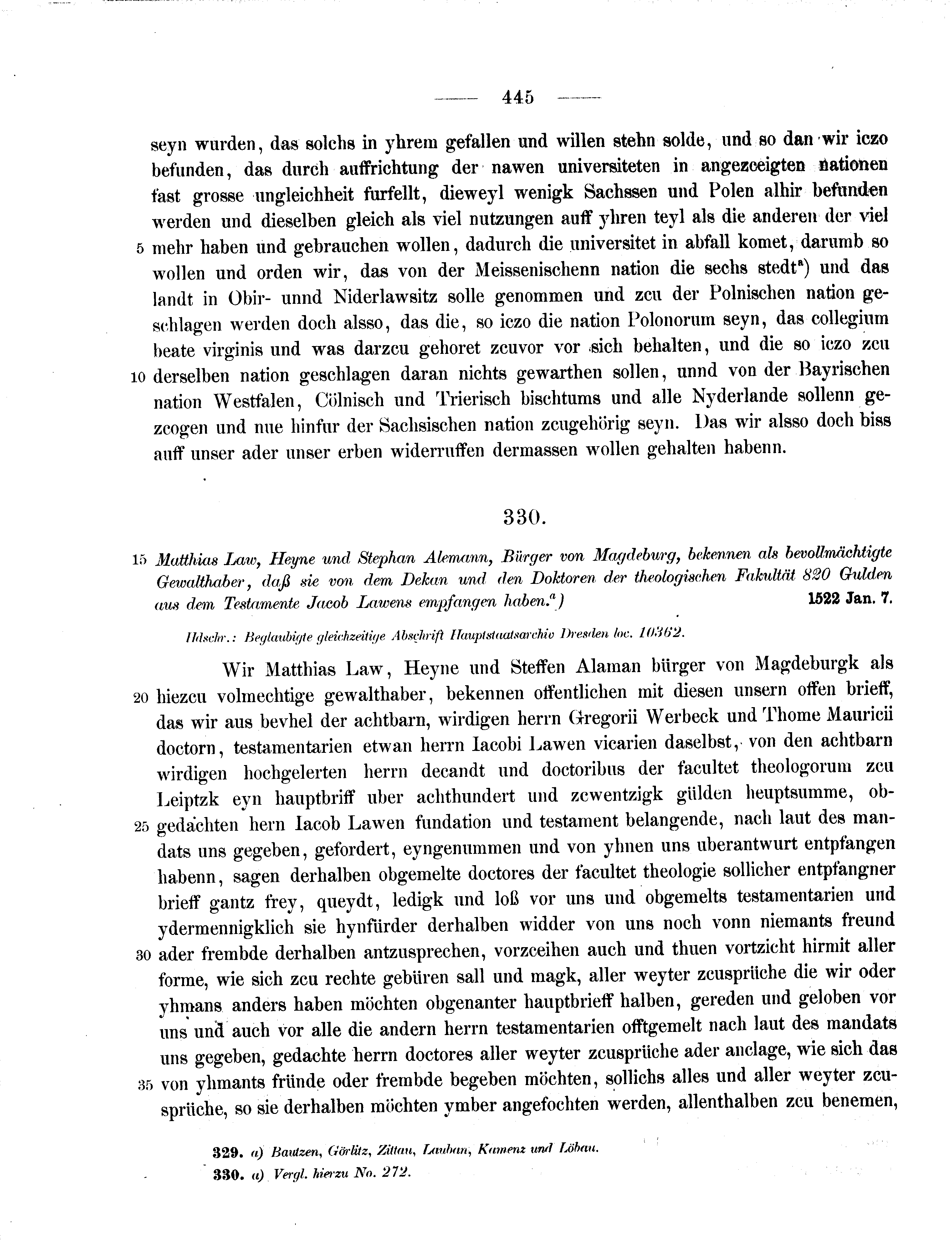 Historische Urkunde Seite 445 aus Band cds2_11