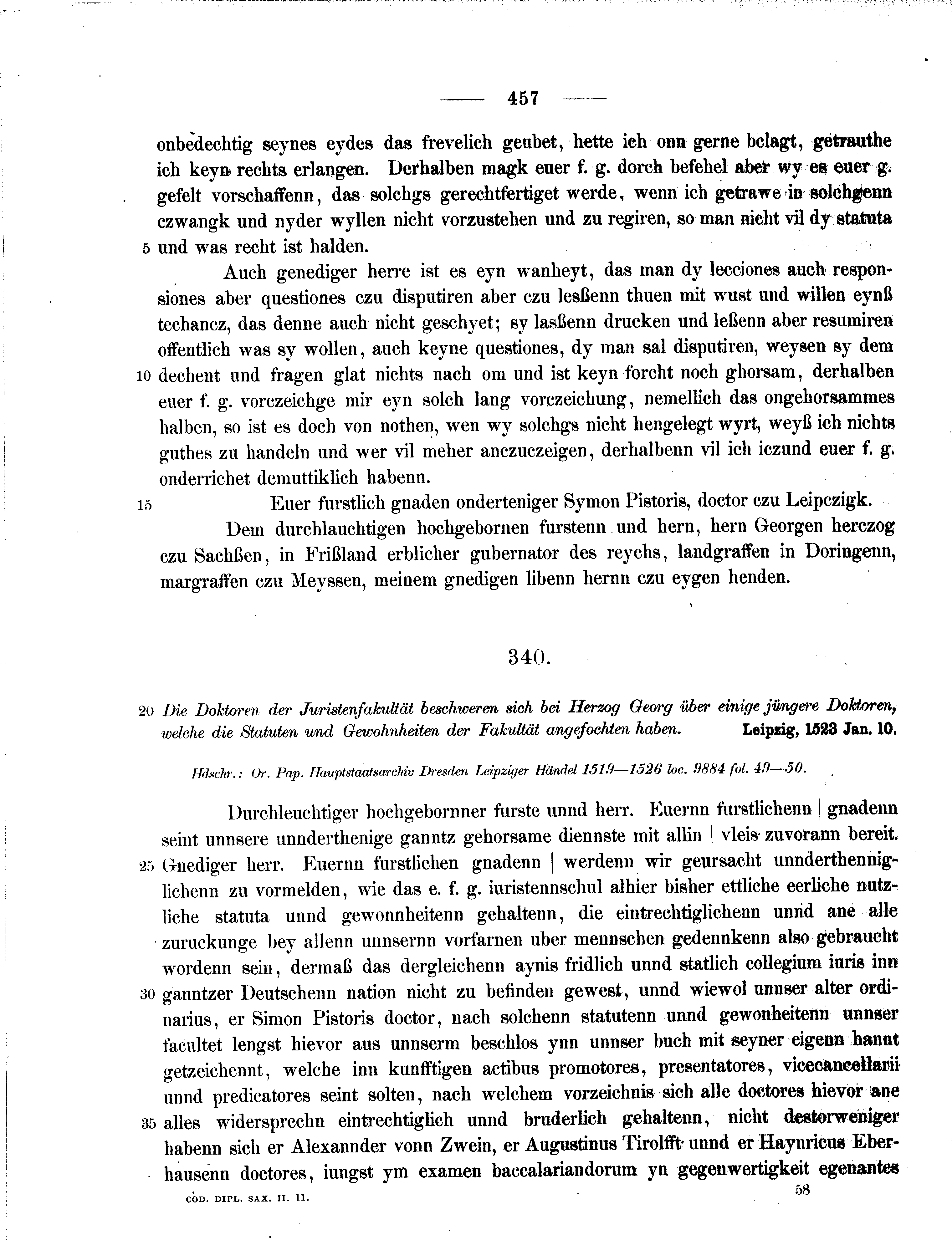 Historische Urkunde Seite 457 aus Band cds2_11