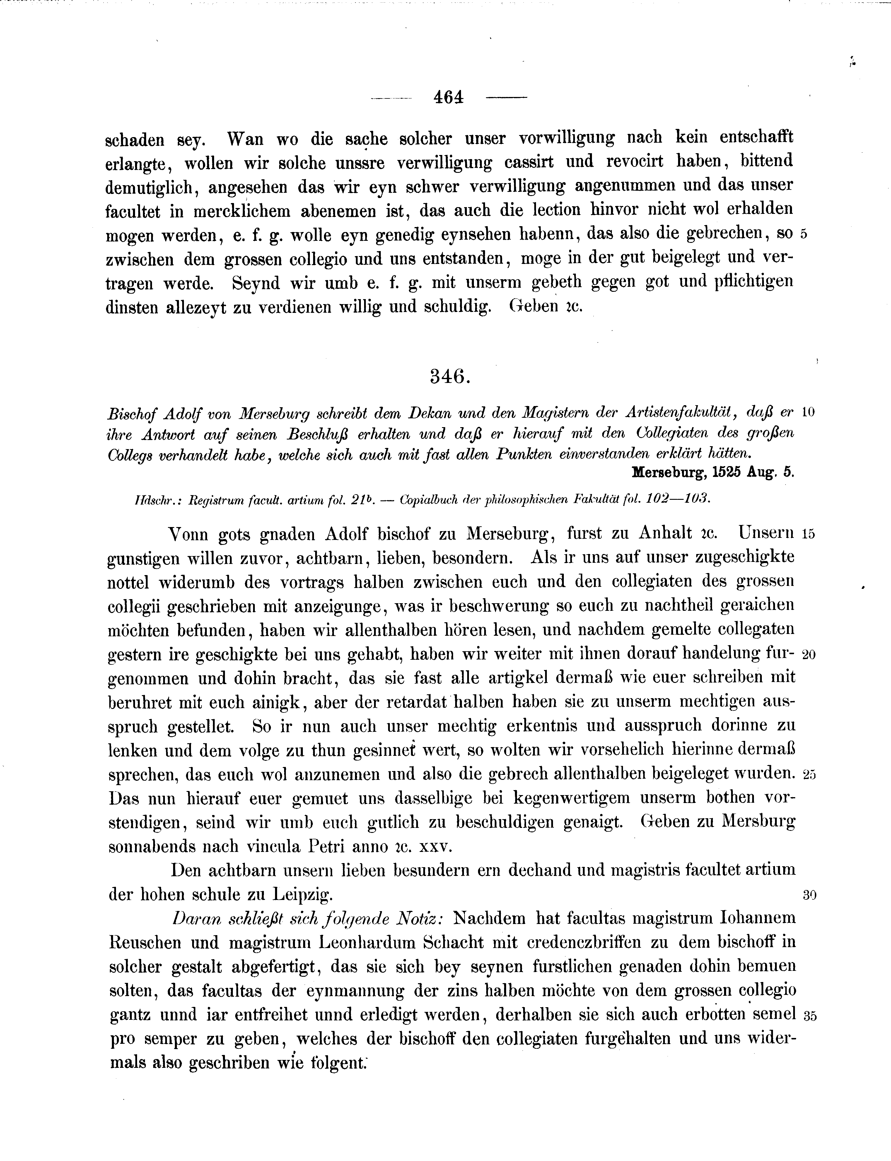 Historische Urkunde Seite 464 aus Band cds2_11