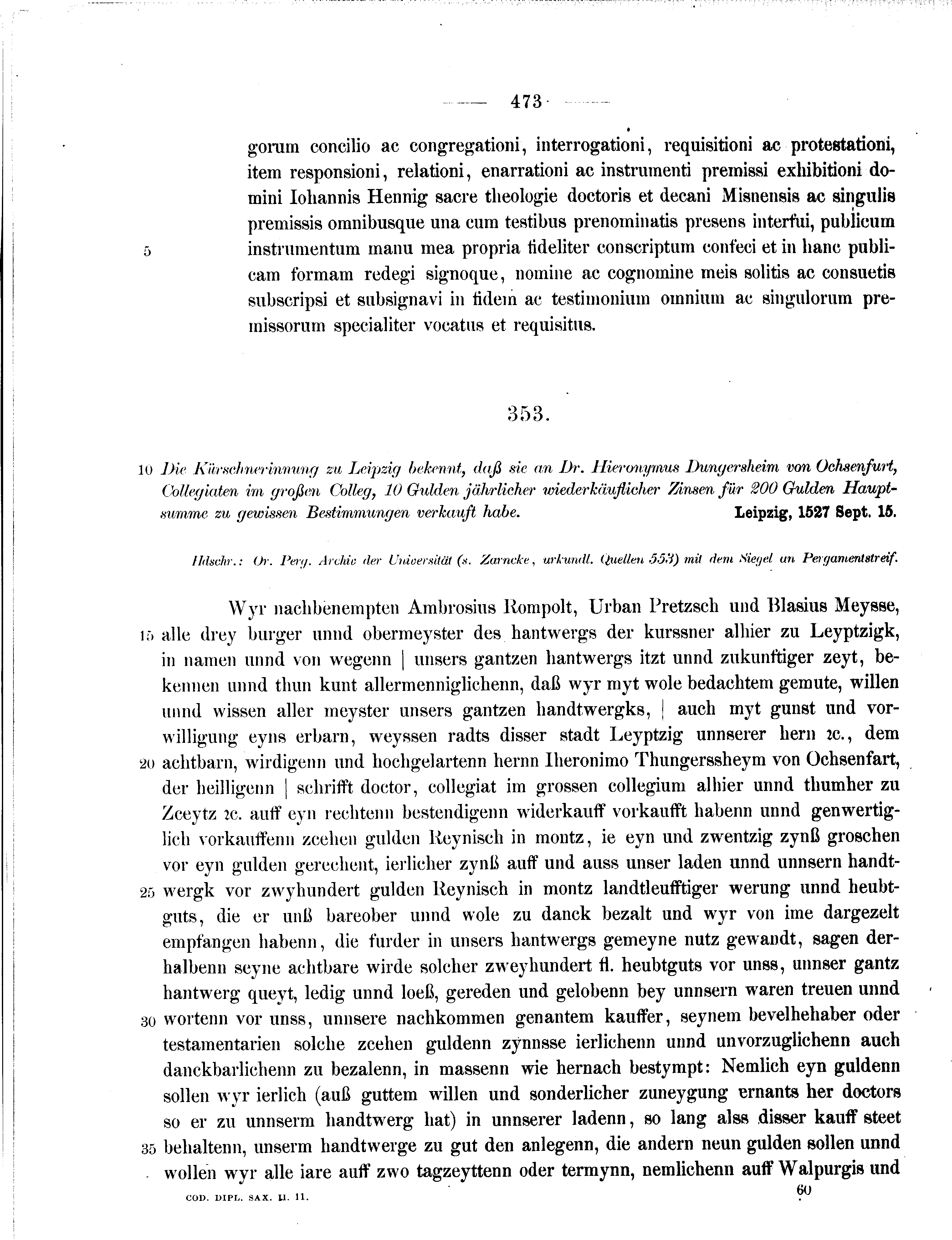 Historische Urkunde Seite 473 aus Band cds2_11