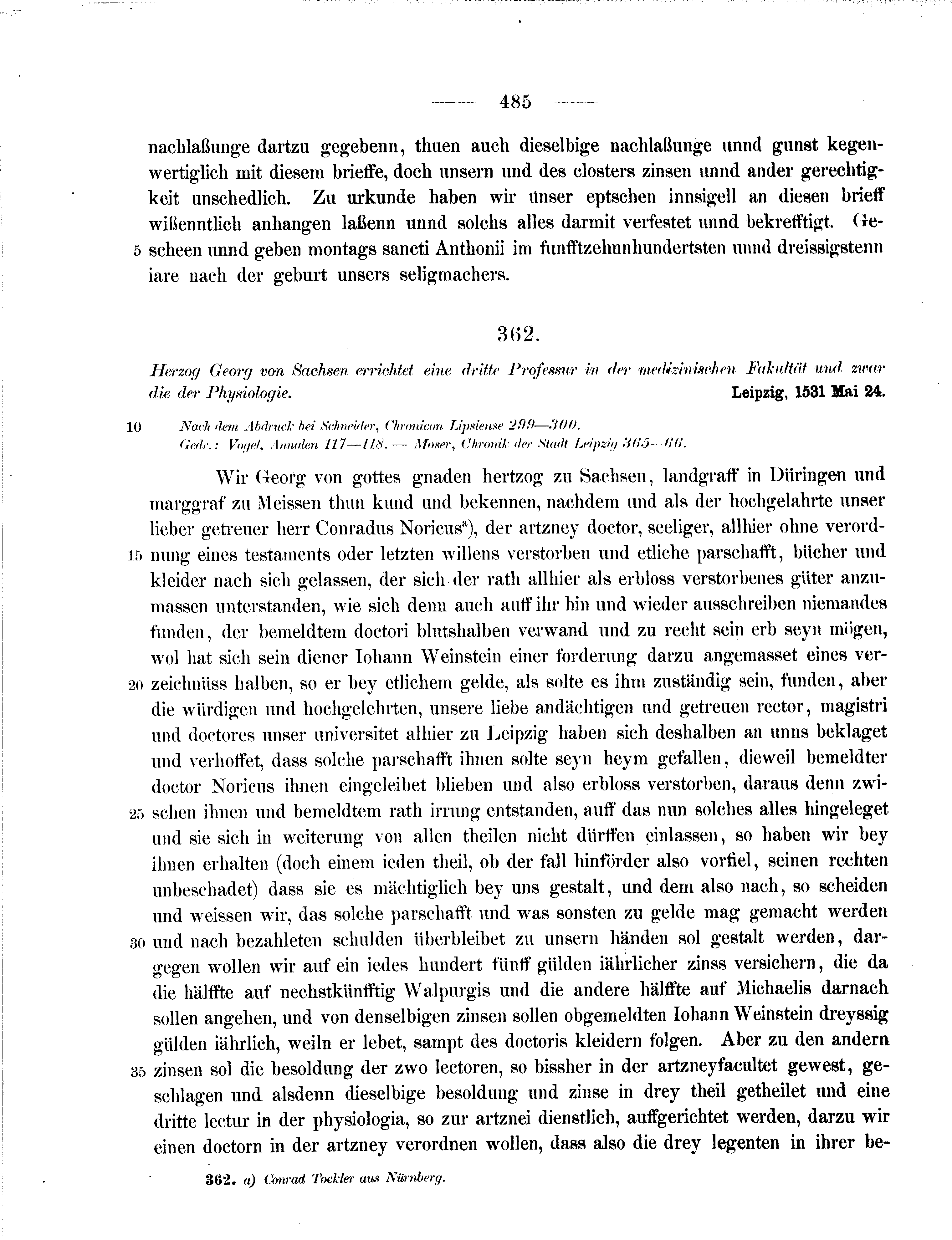 Historische Urkunde Seite 485 aus Band cds2_11