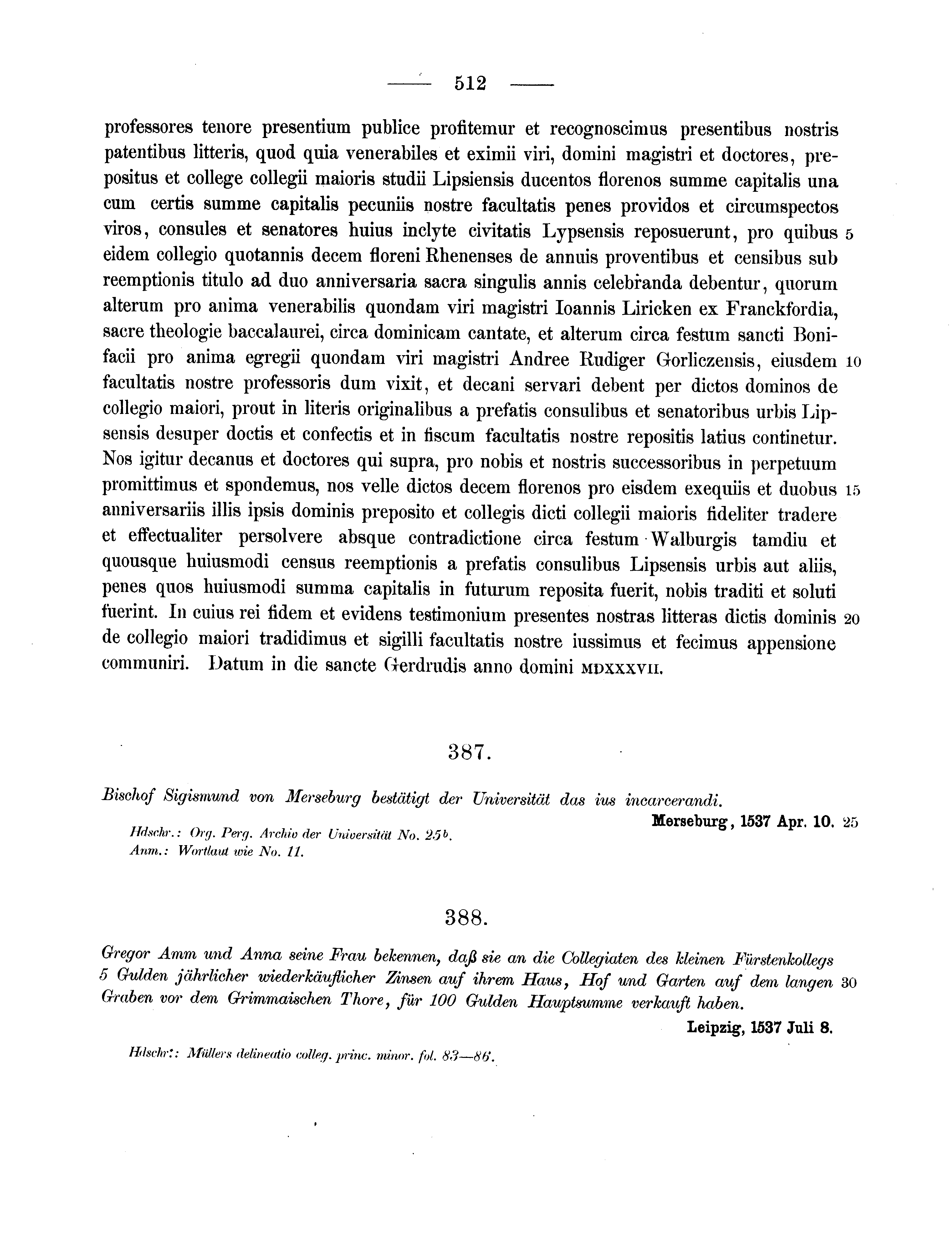 Historische Urkunde Seite 512 aus Band cds2_11