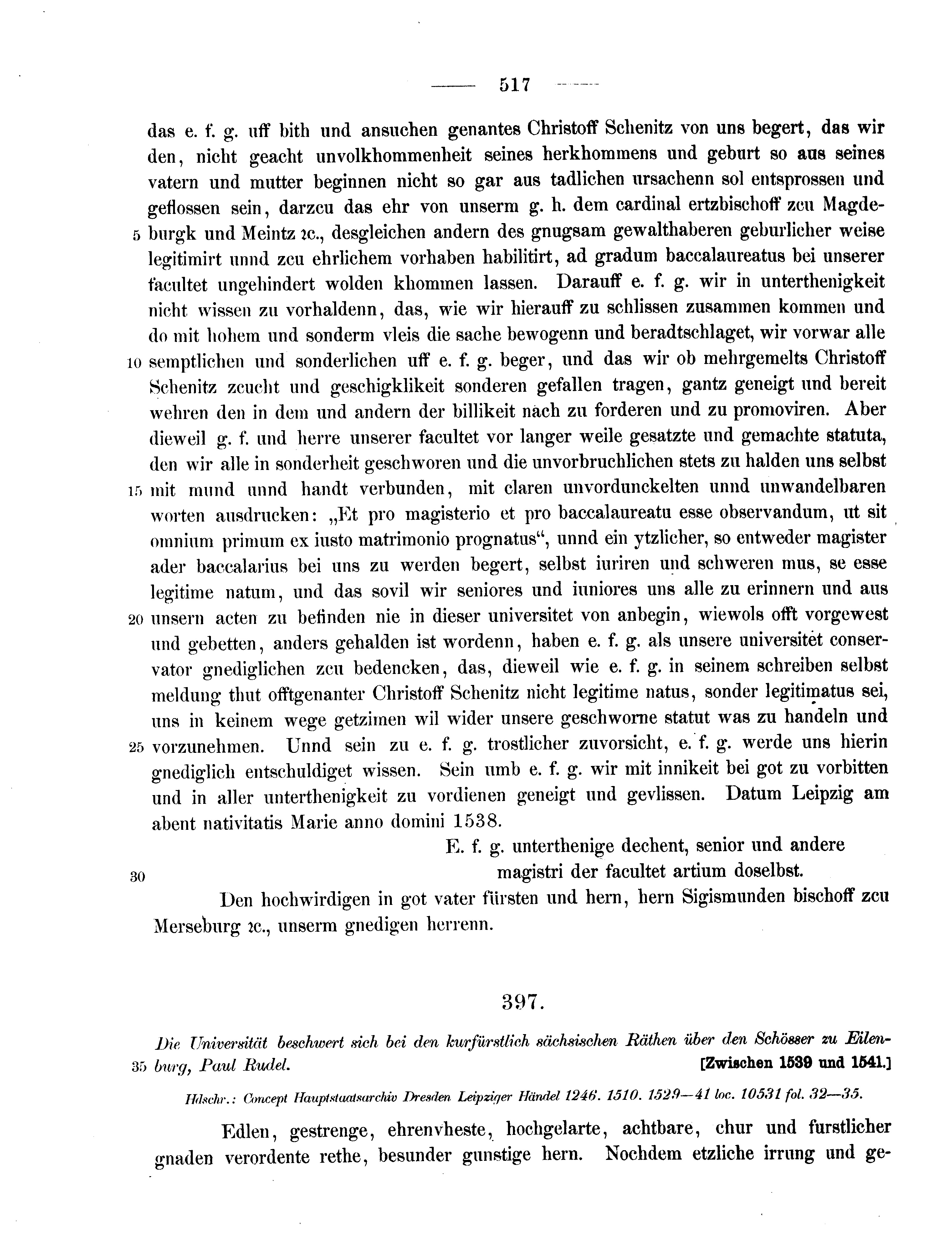Historische Urkunde Seite 517 aus Band cds2_11