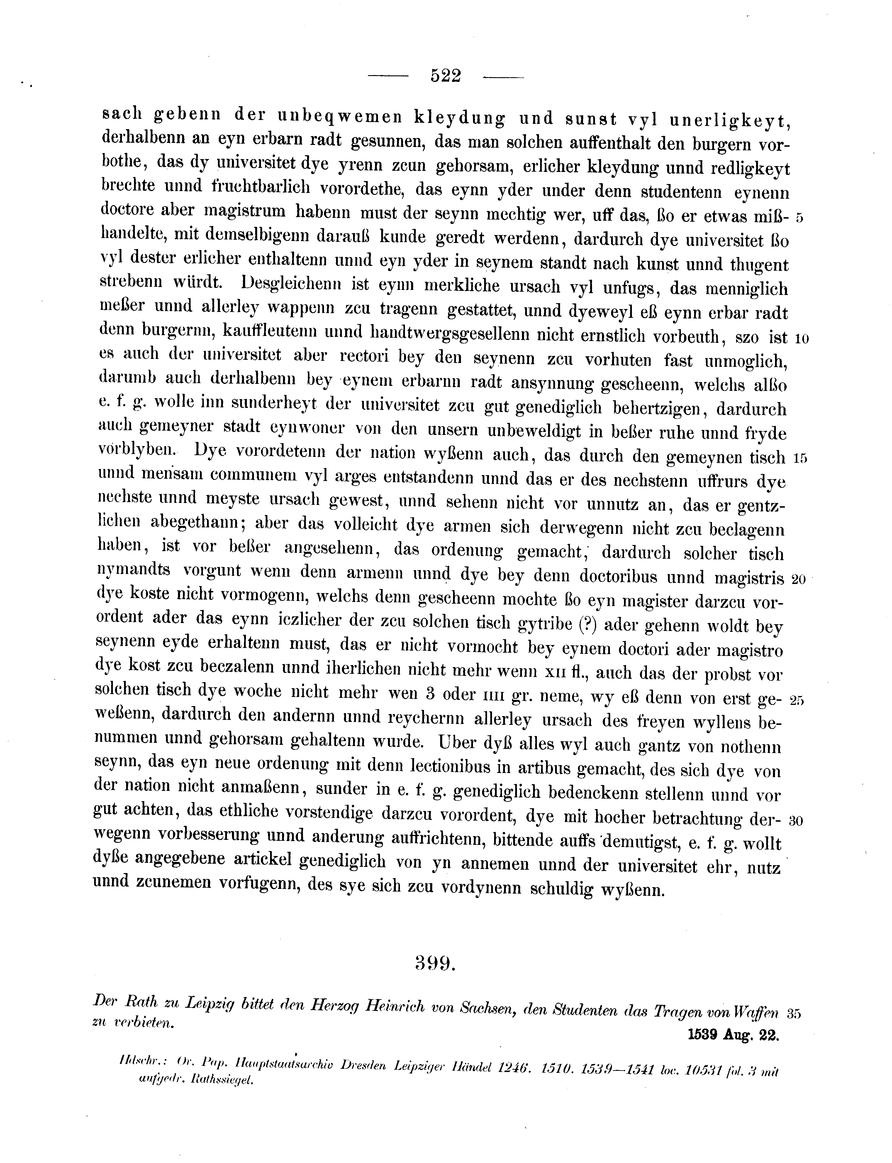 Historische Urkunde Seite 522 aus Band cds2_11