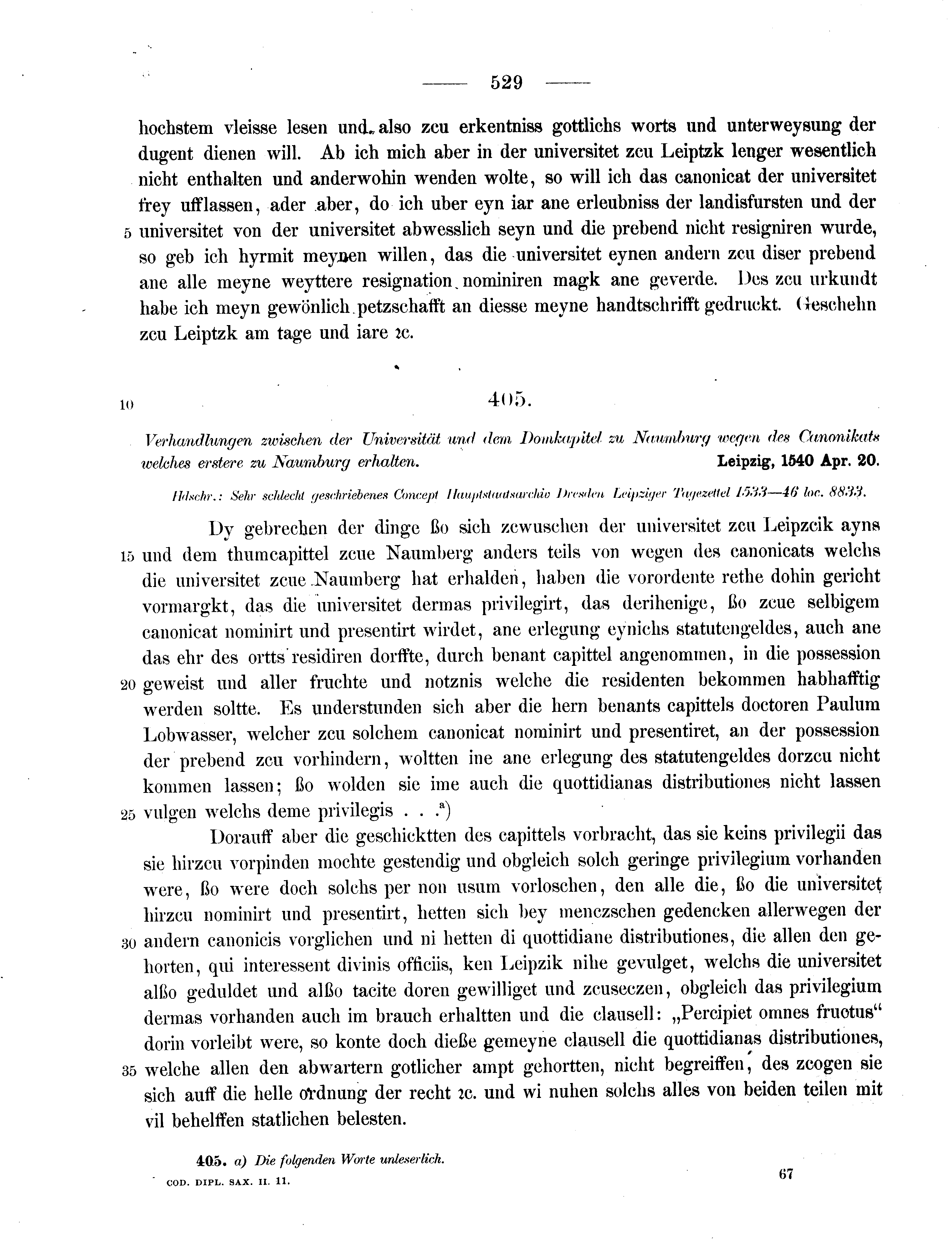 Historische Urkunde Seite 529 aus Band cds2_11