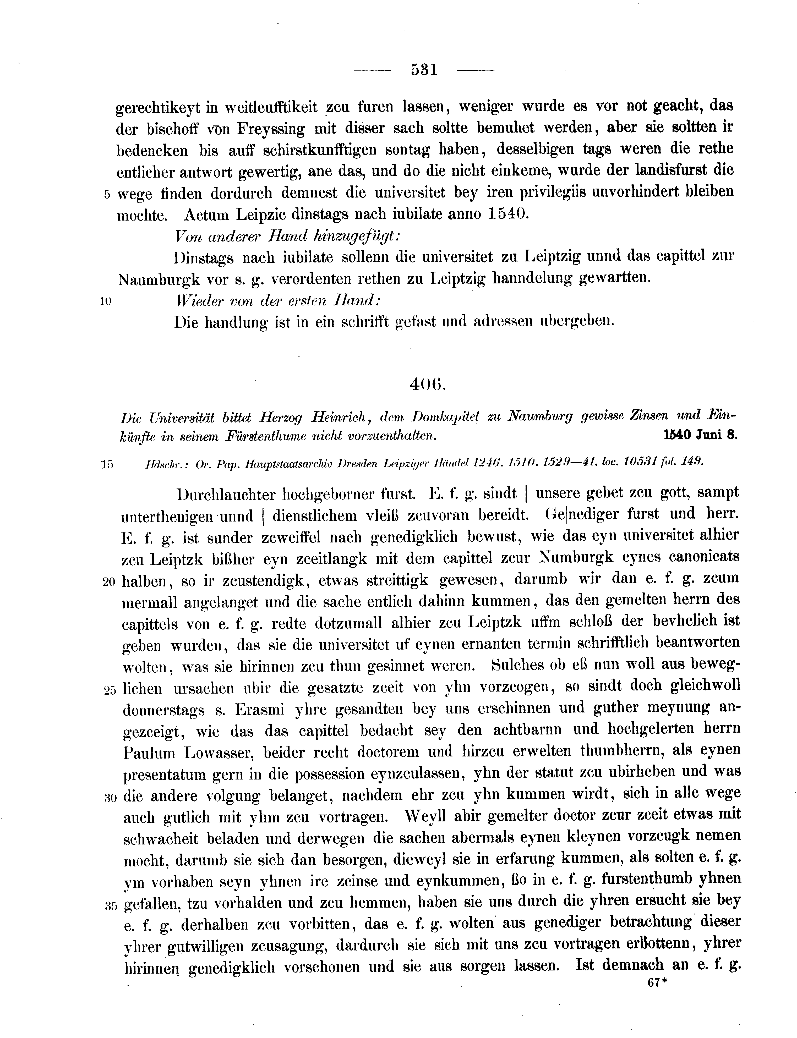 Historische Urkunde Seite 531 aus Band cds2_11