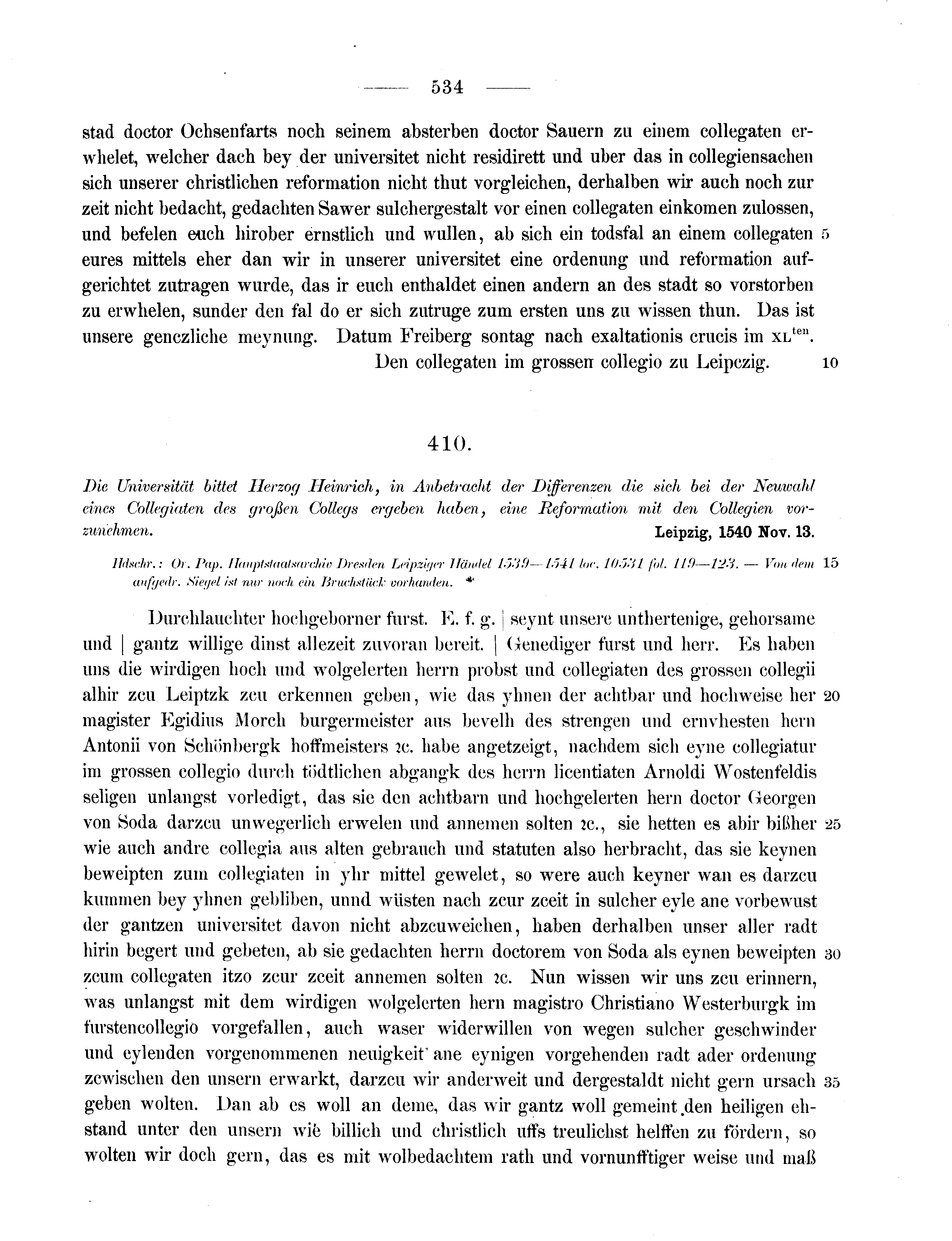 Historische Urkunde Seite 534 aus Band cds2_11