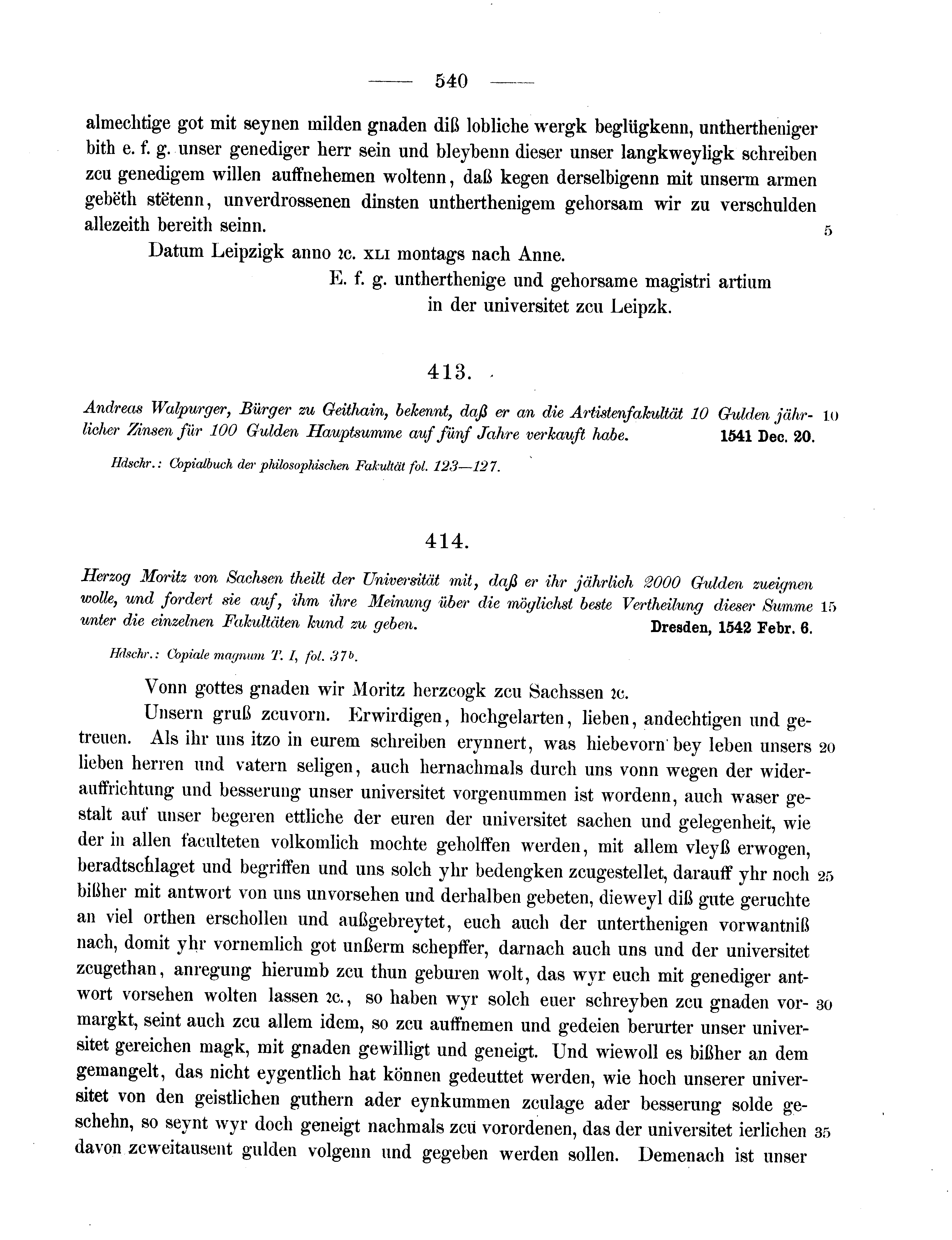 Historische Urkunde Seite 540 aus Band cds2_11