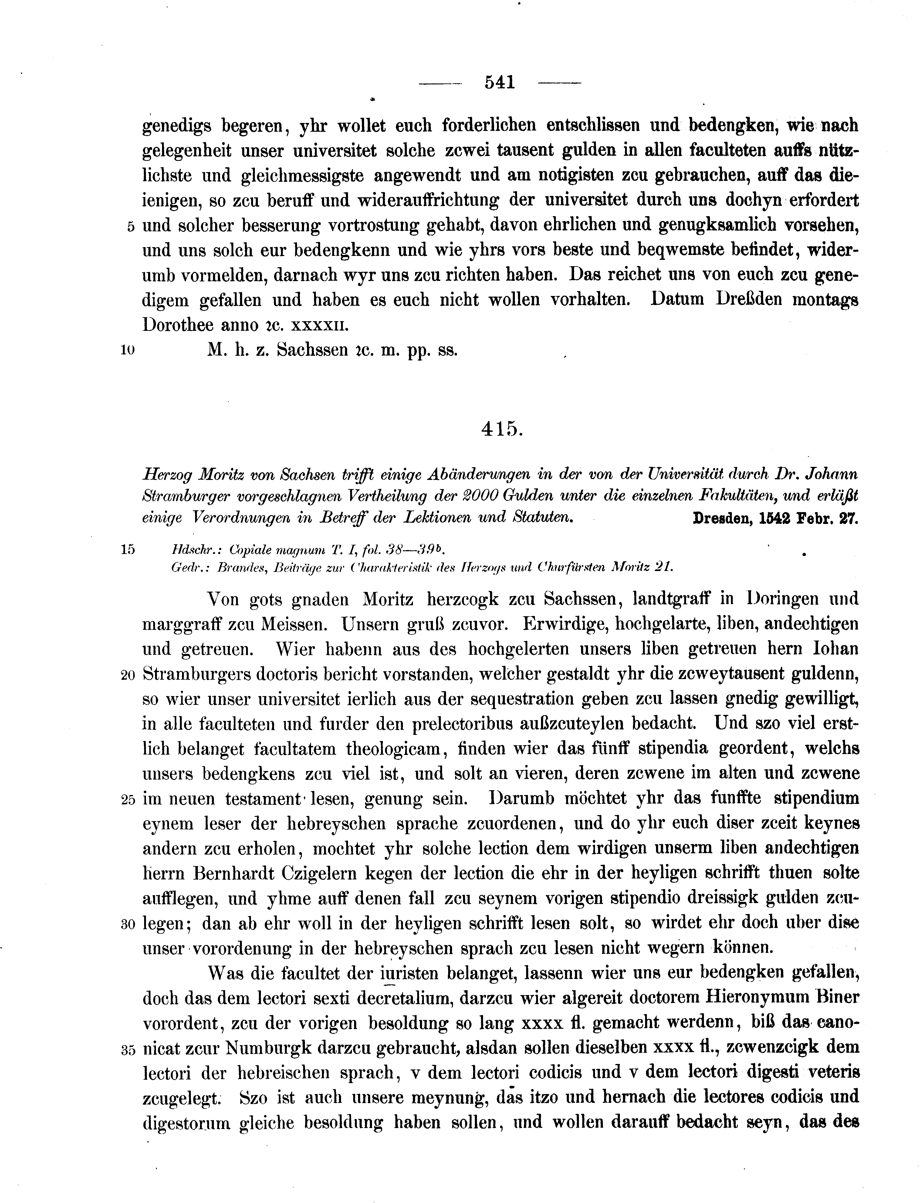 Historische Urkunde Seite 541 aus Band cds2_11