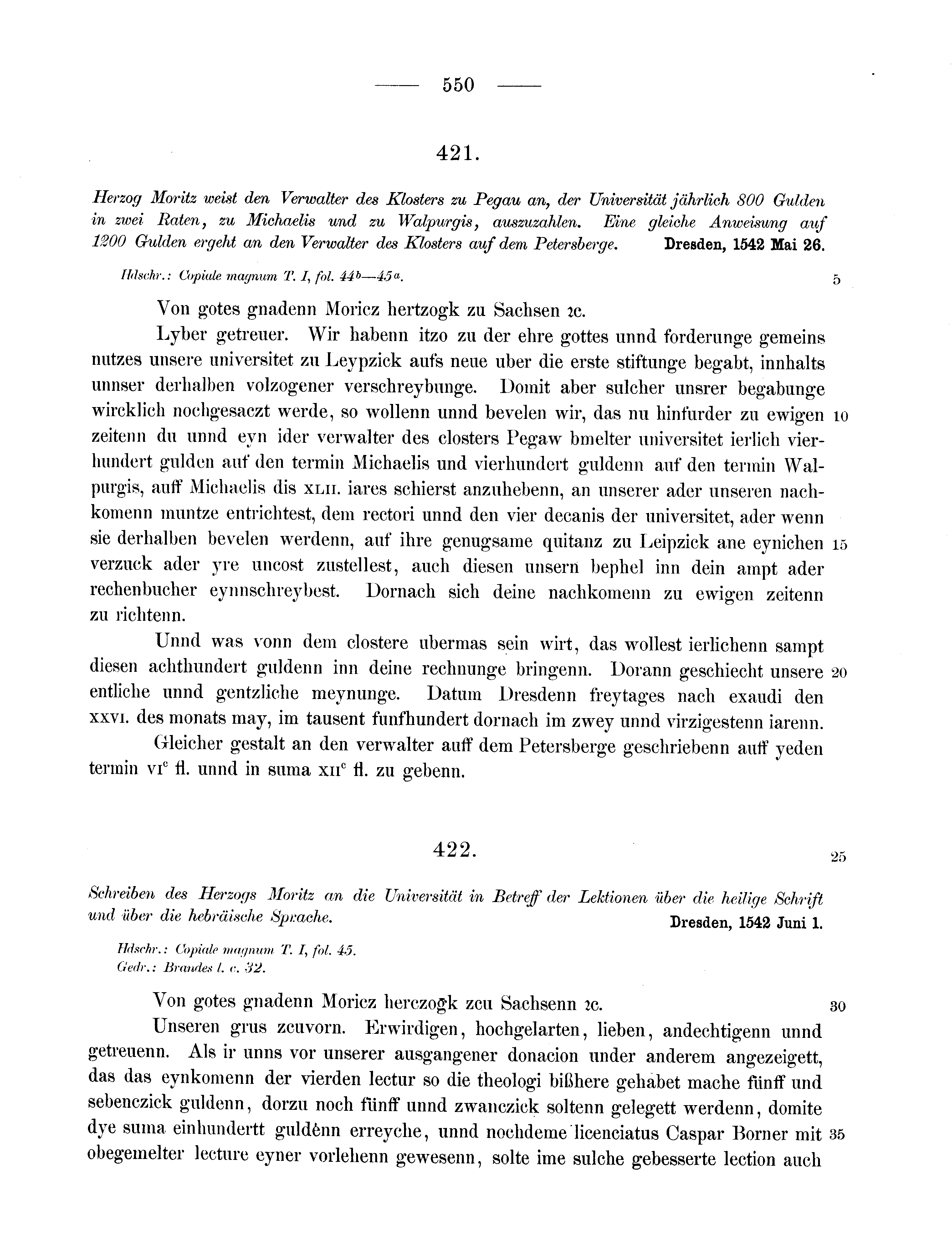 Historische Urkunde Seite 550 aus Band cds2_11