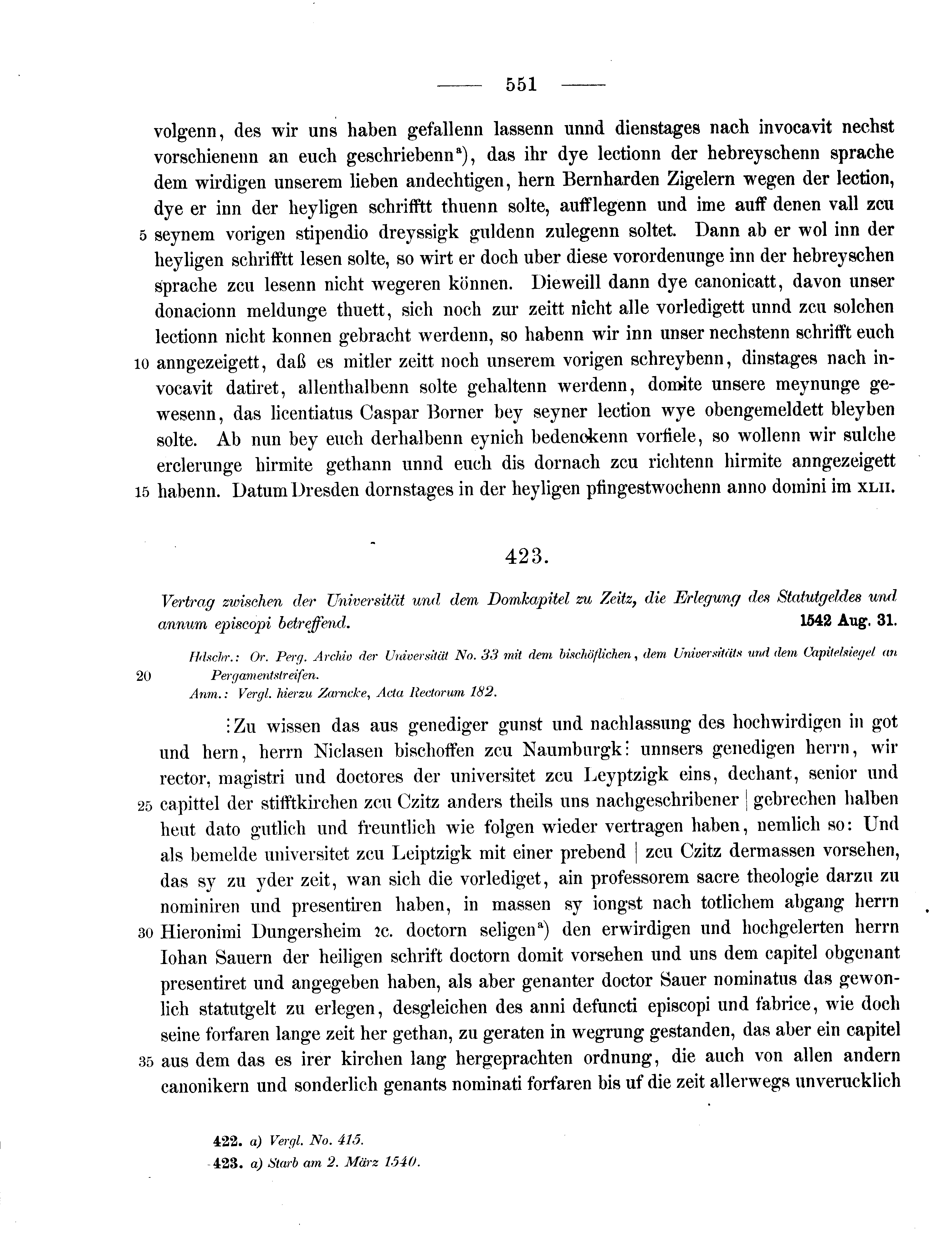 Historische Urkunde Seite 551 aus Band cds2_11