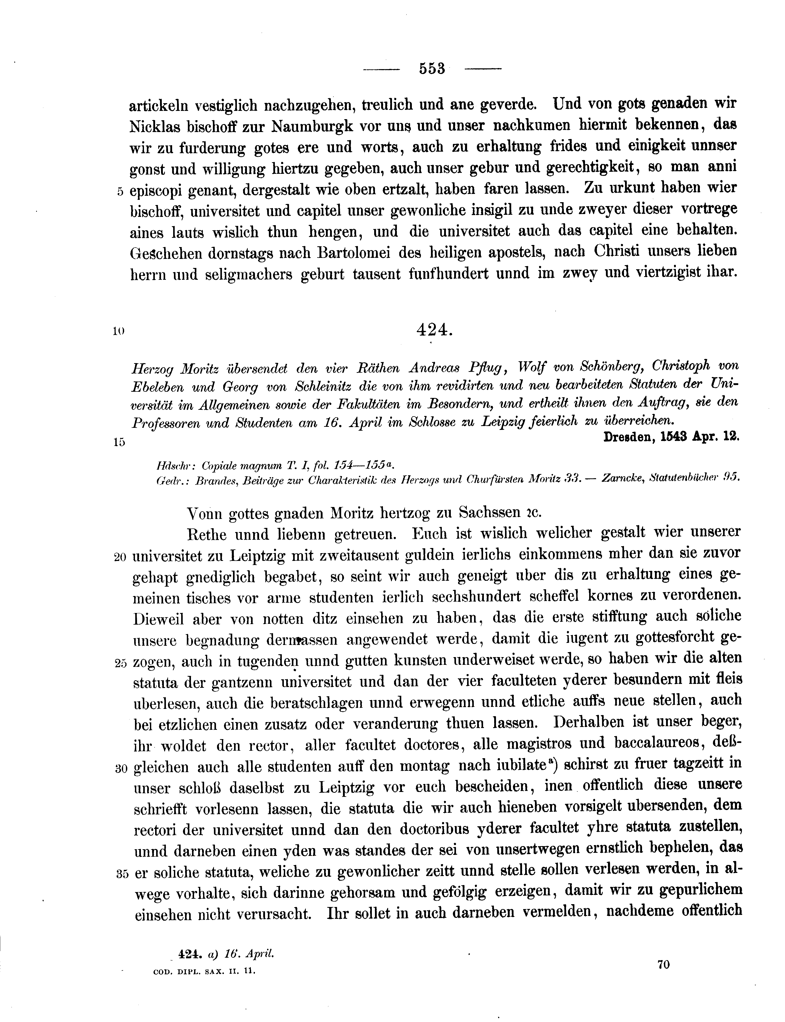 Historische Urkunde Seite 553 aus Band cds2_11