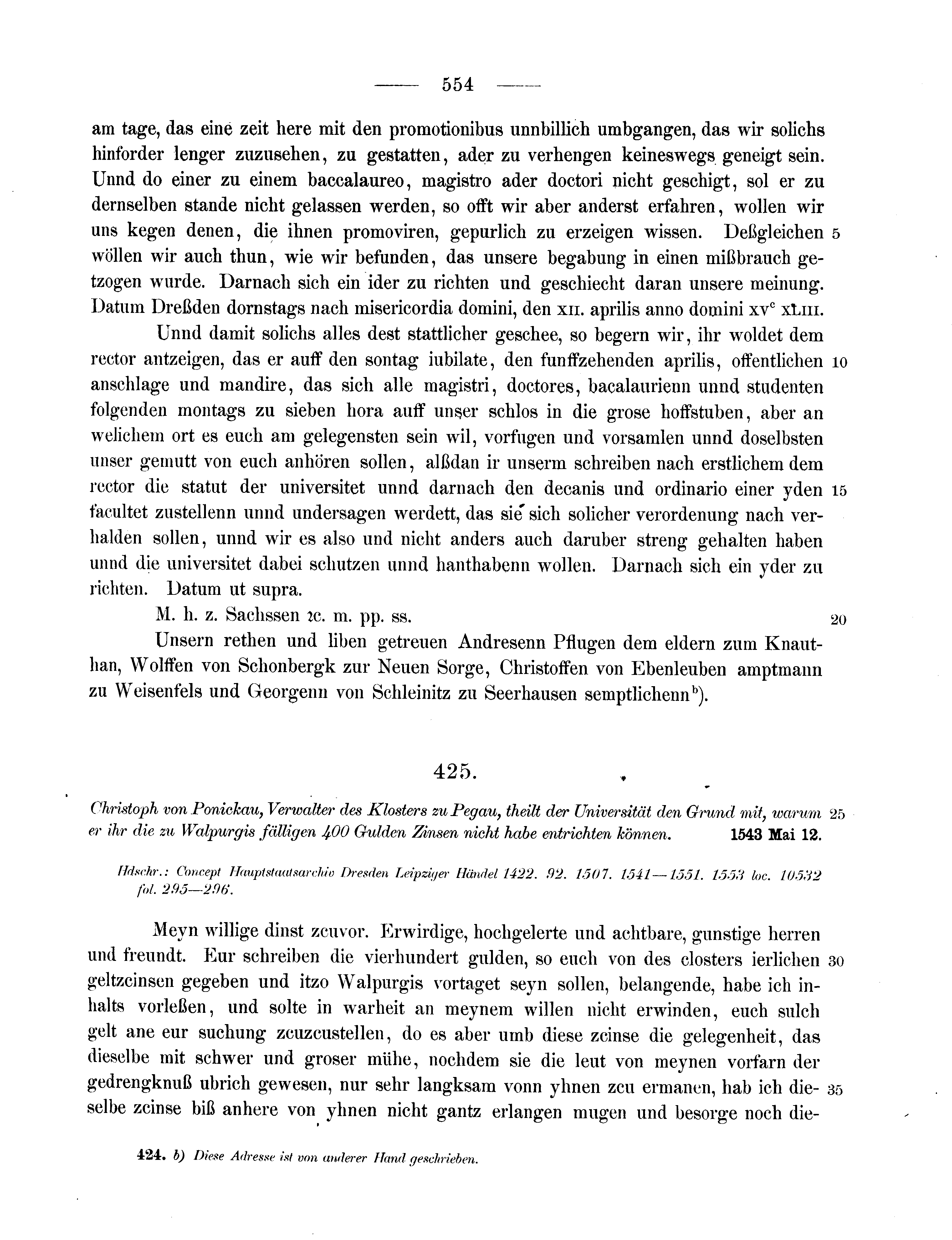 Historische Urkunde Seite 554 aus Band cds2_11
