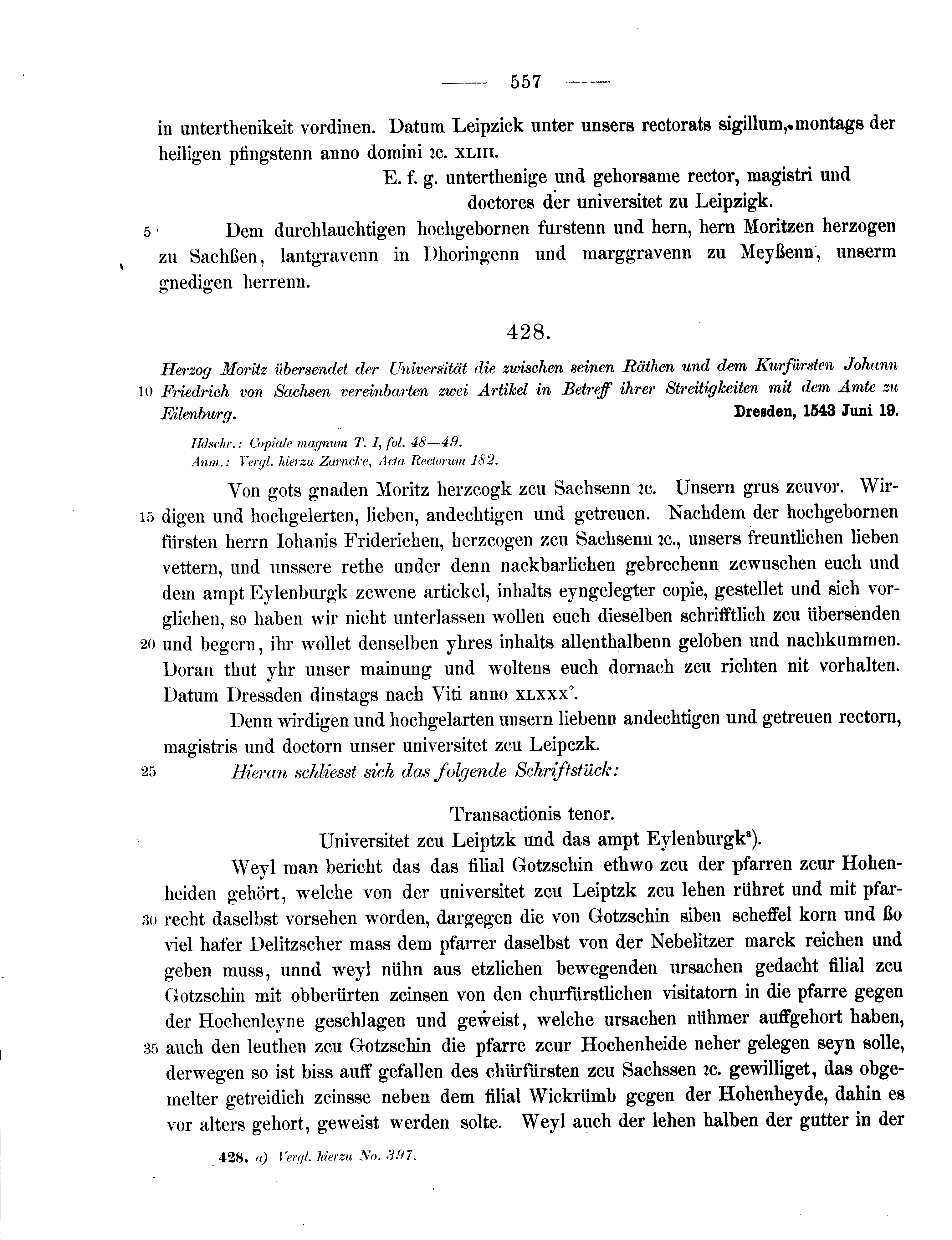 Historische Urkunde Seite 557 aus Band cds2_11