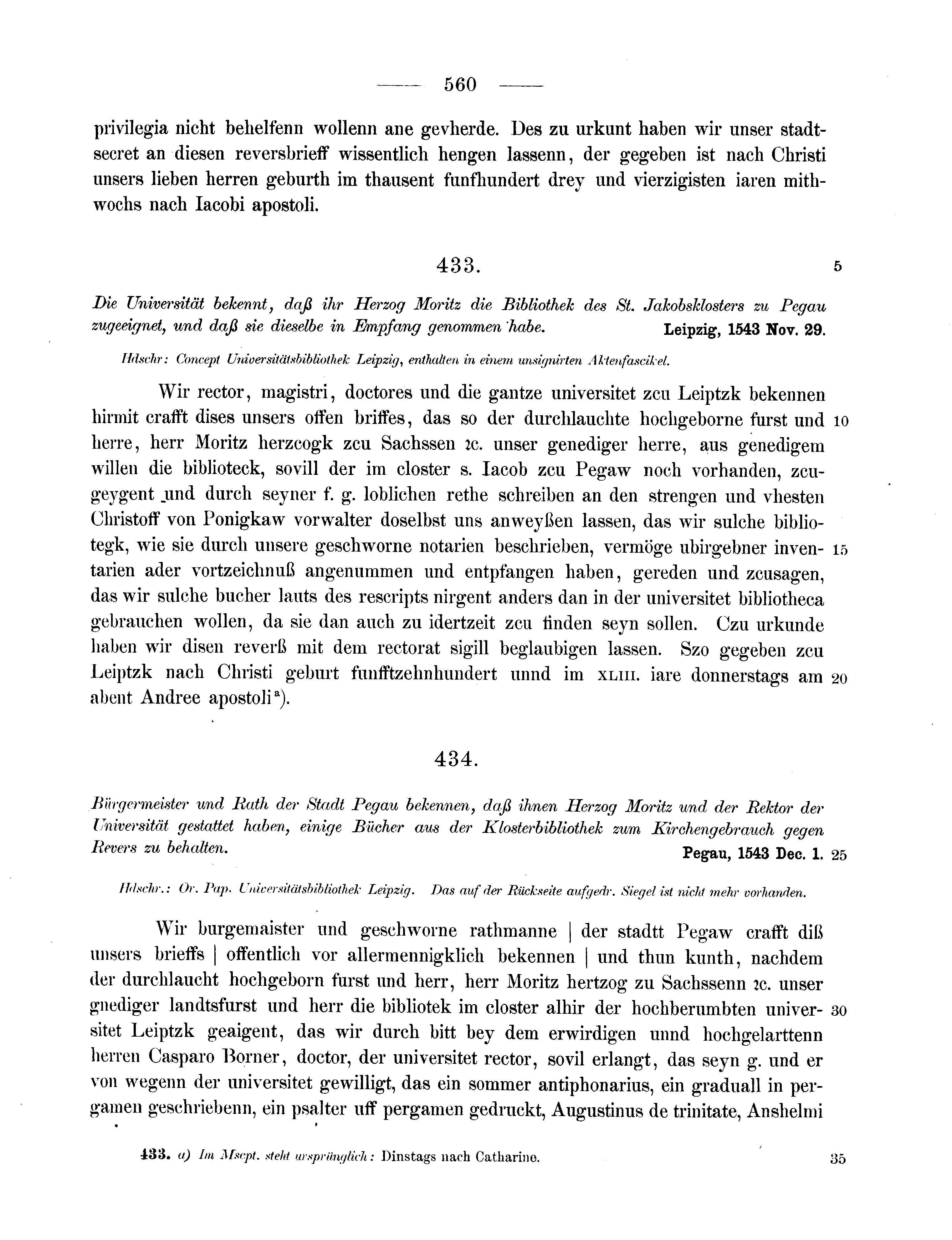 Historische Urkunde Seite 560 aus Band cds2_11