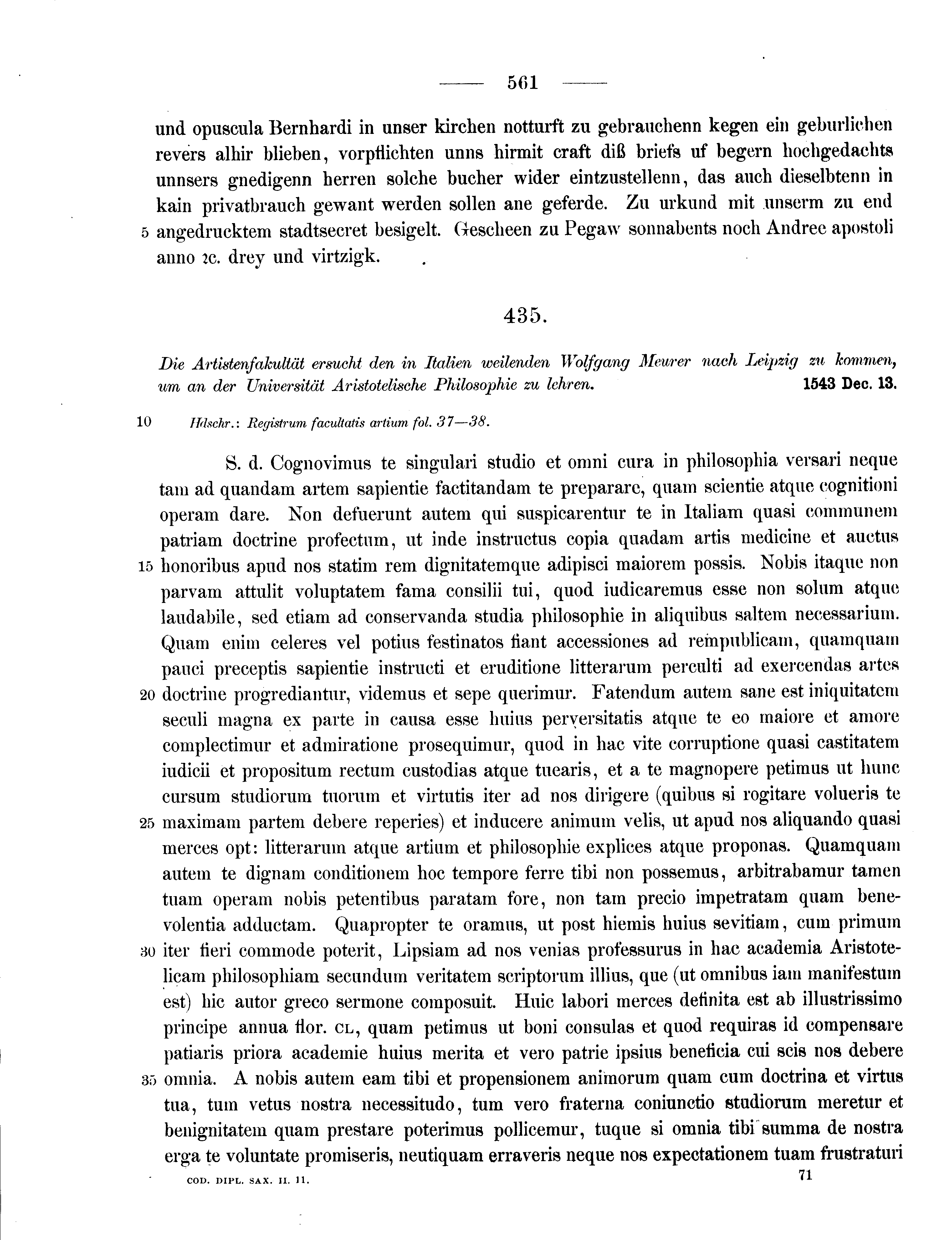 Historische Urkunde Seite 561 aus Band cds2_11