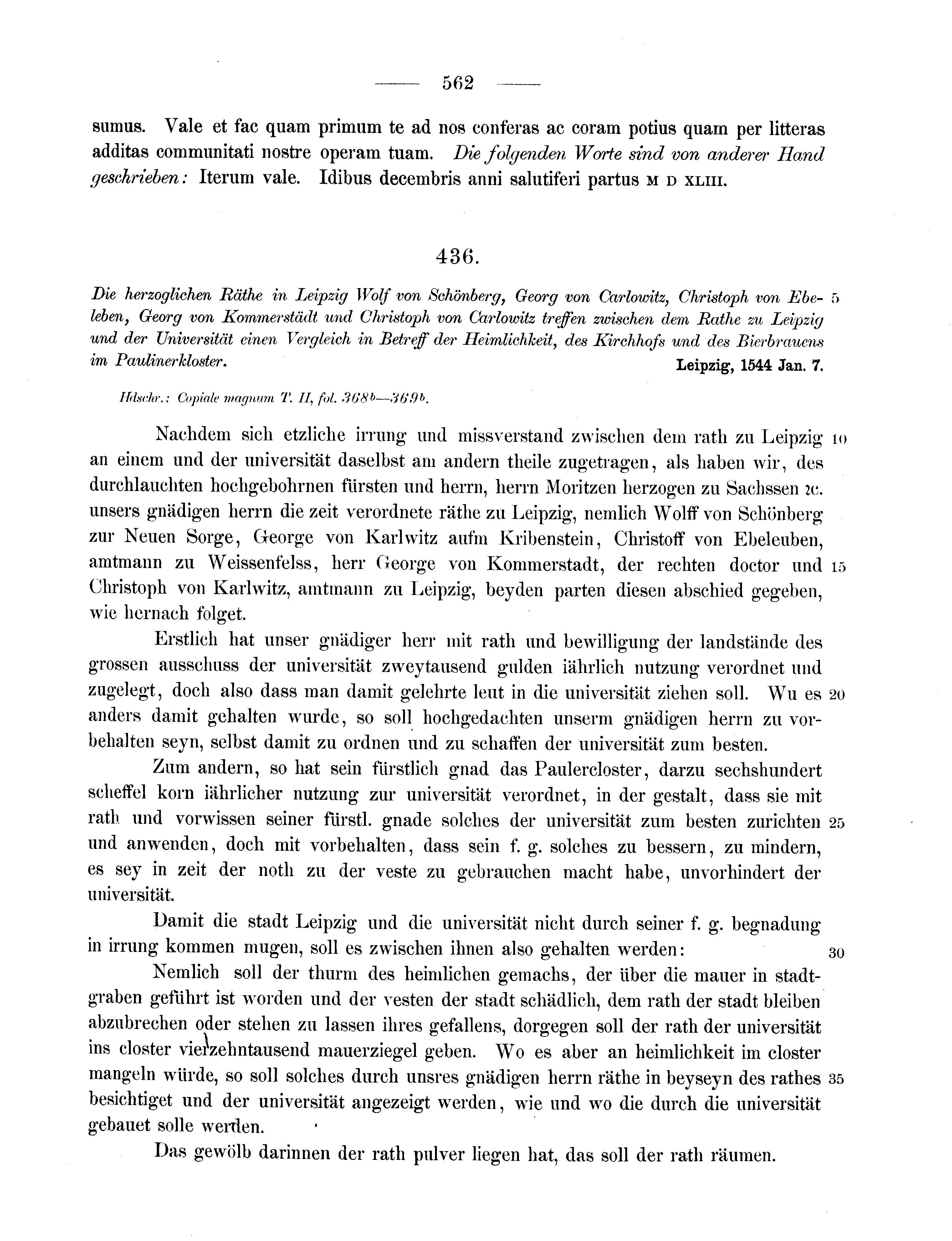 Historische Urkunde Seite 562 aus Band cds2_11