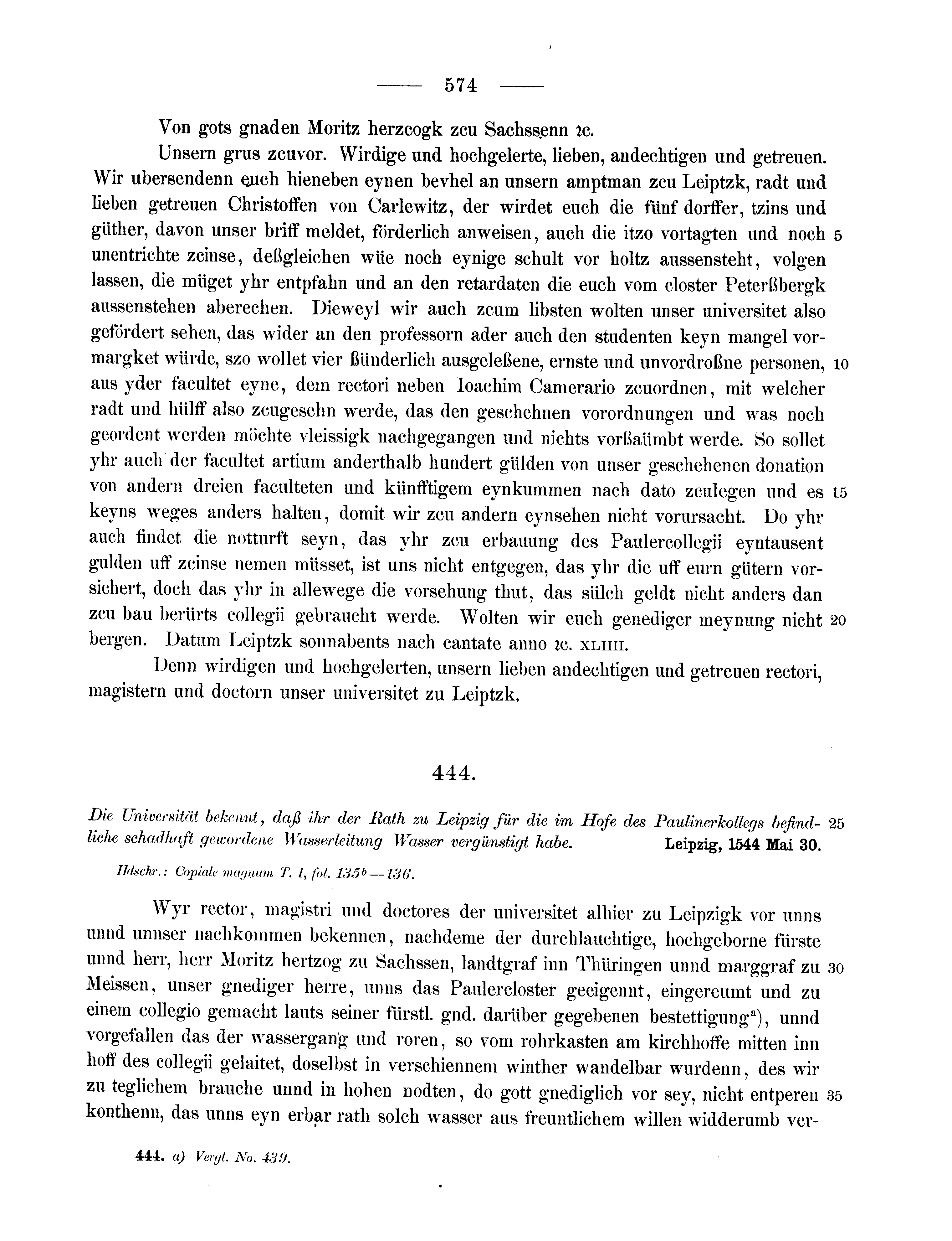 Historische Urkunde Seite 574 aus Band cds2_11