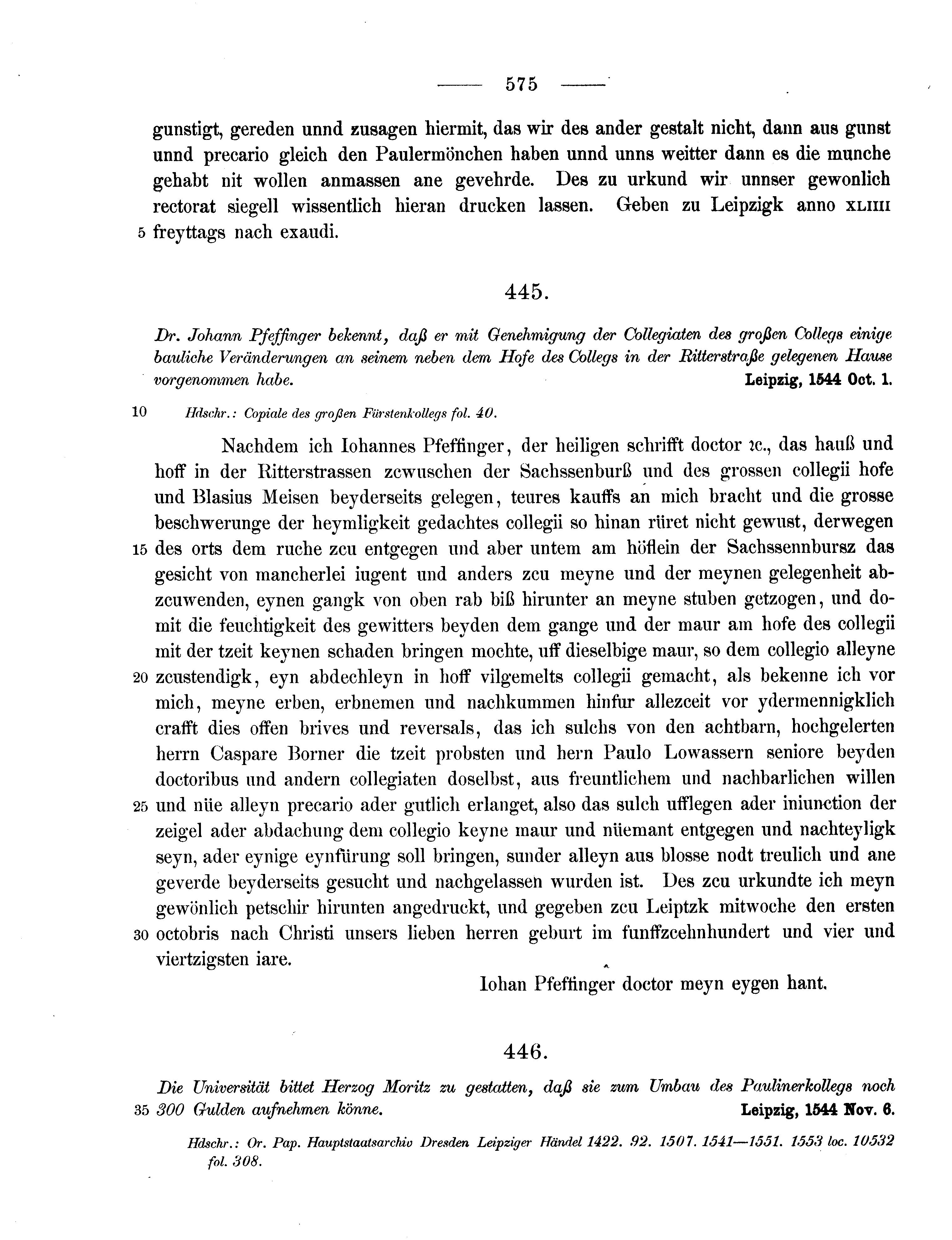 Historische Urkunde Seite 575 aus Band cds2_11