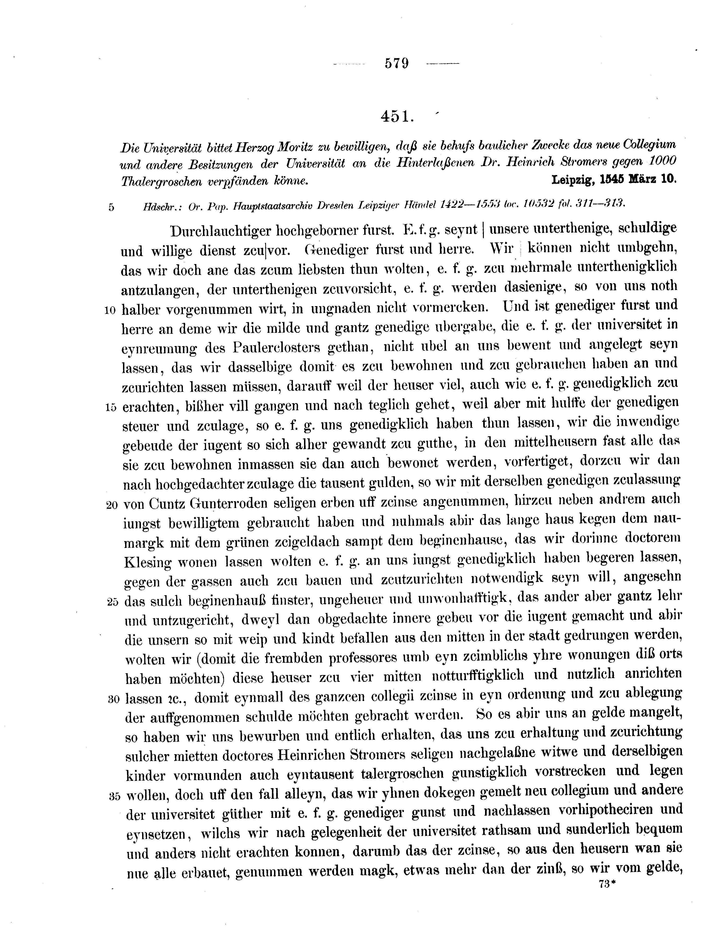 Historische Urkunde Seite 579 aus Band cds2_11