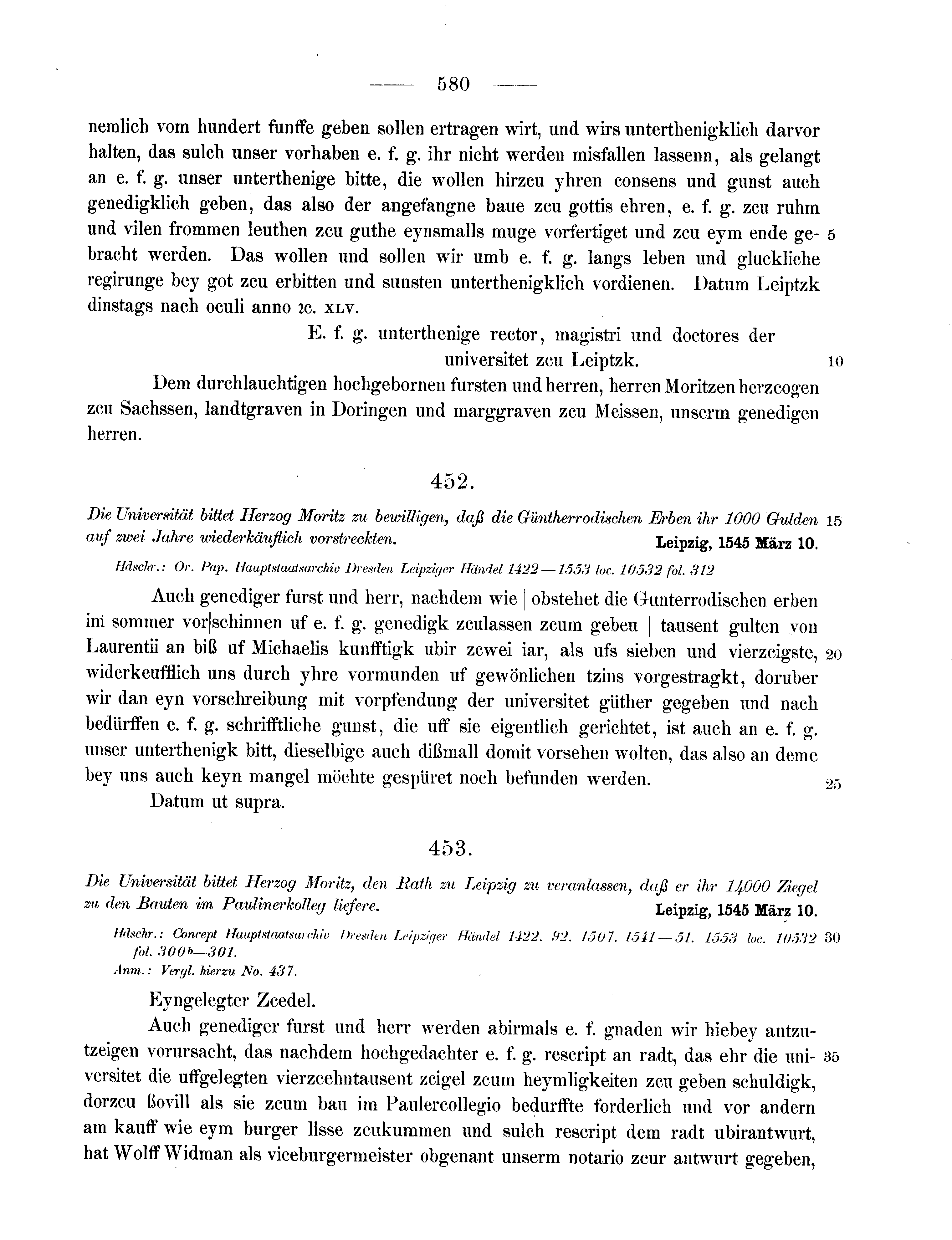 Historische Urkunde Seite 580 aus Band cds2_11