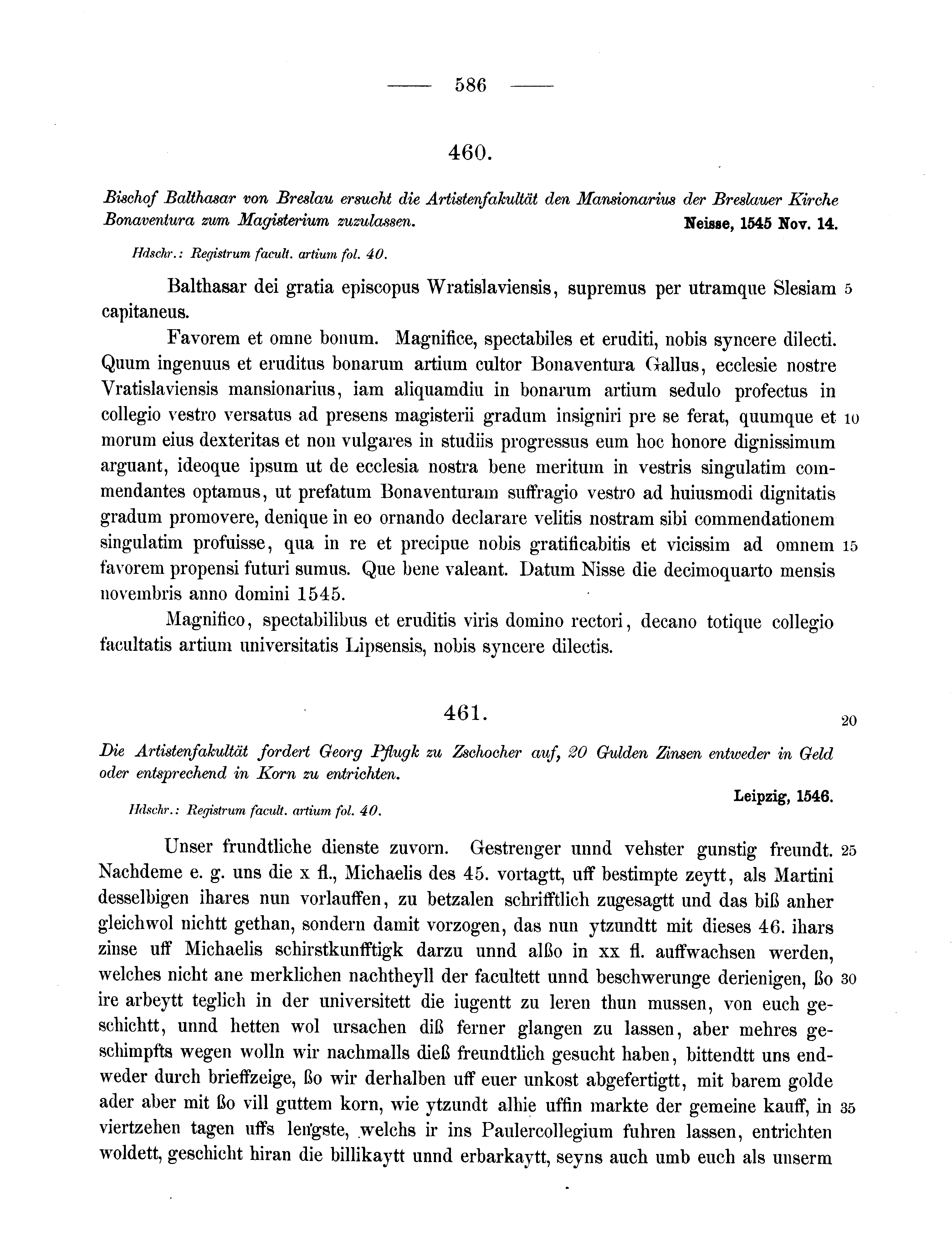 Historische Urkunde Seite 586 aus Band cds2_11
