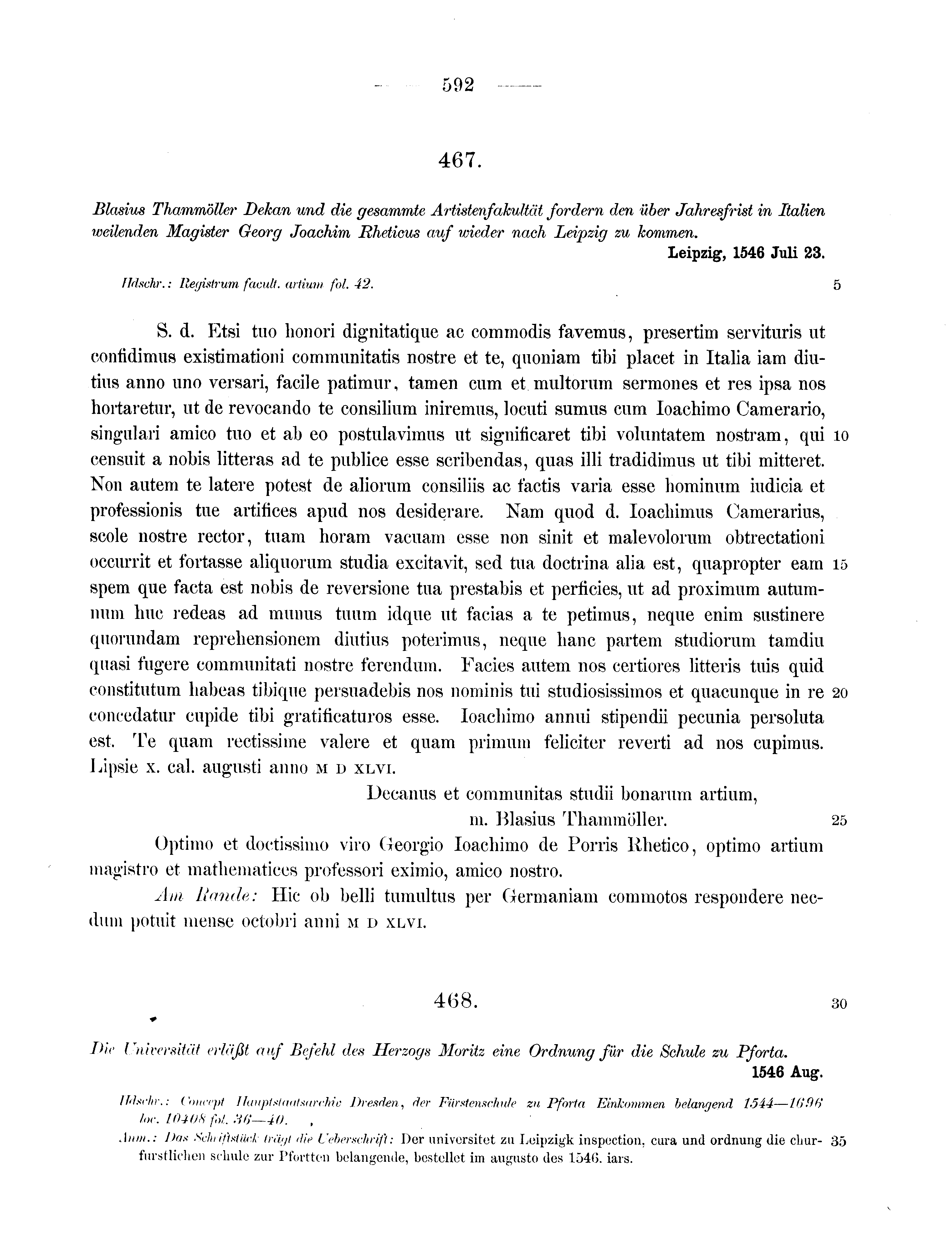 Historische Urkunde Seite 592 aus Band cds2_11