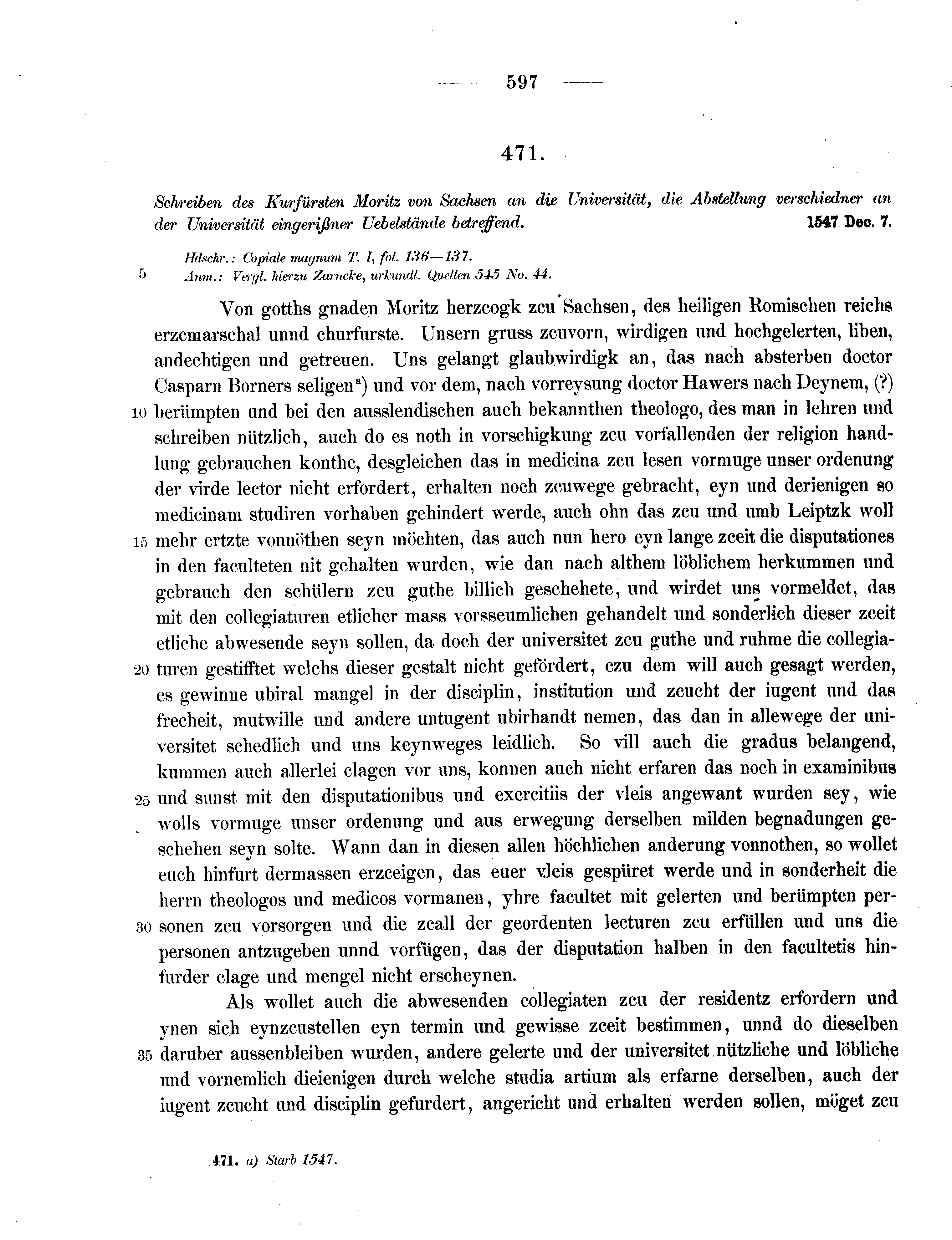 Historische Urkunde Seite 597 aus Band cds2_11