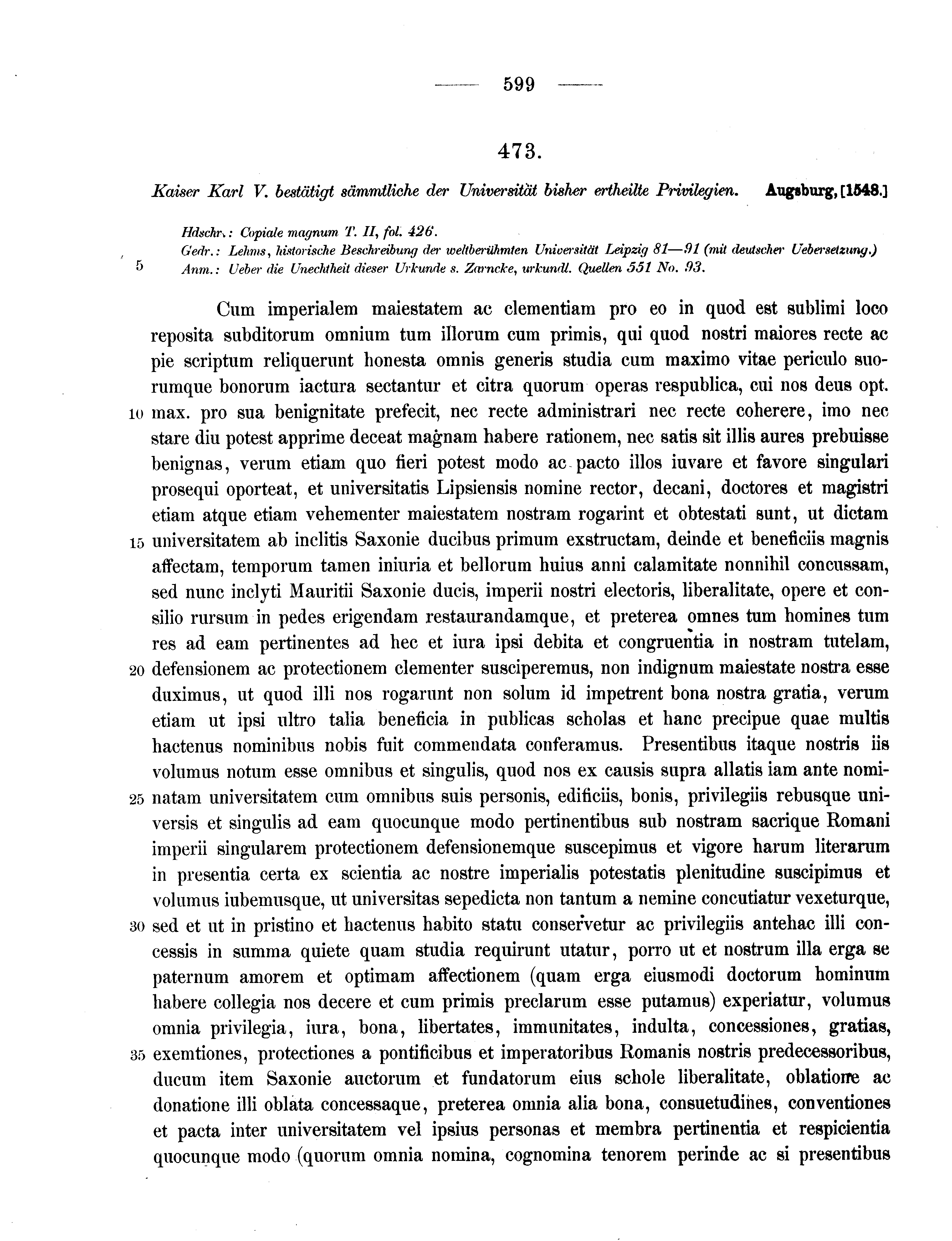 Historische Urkunde Seite 599 aus Band cds2_11