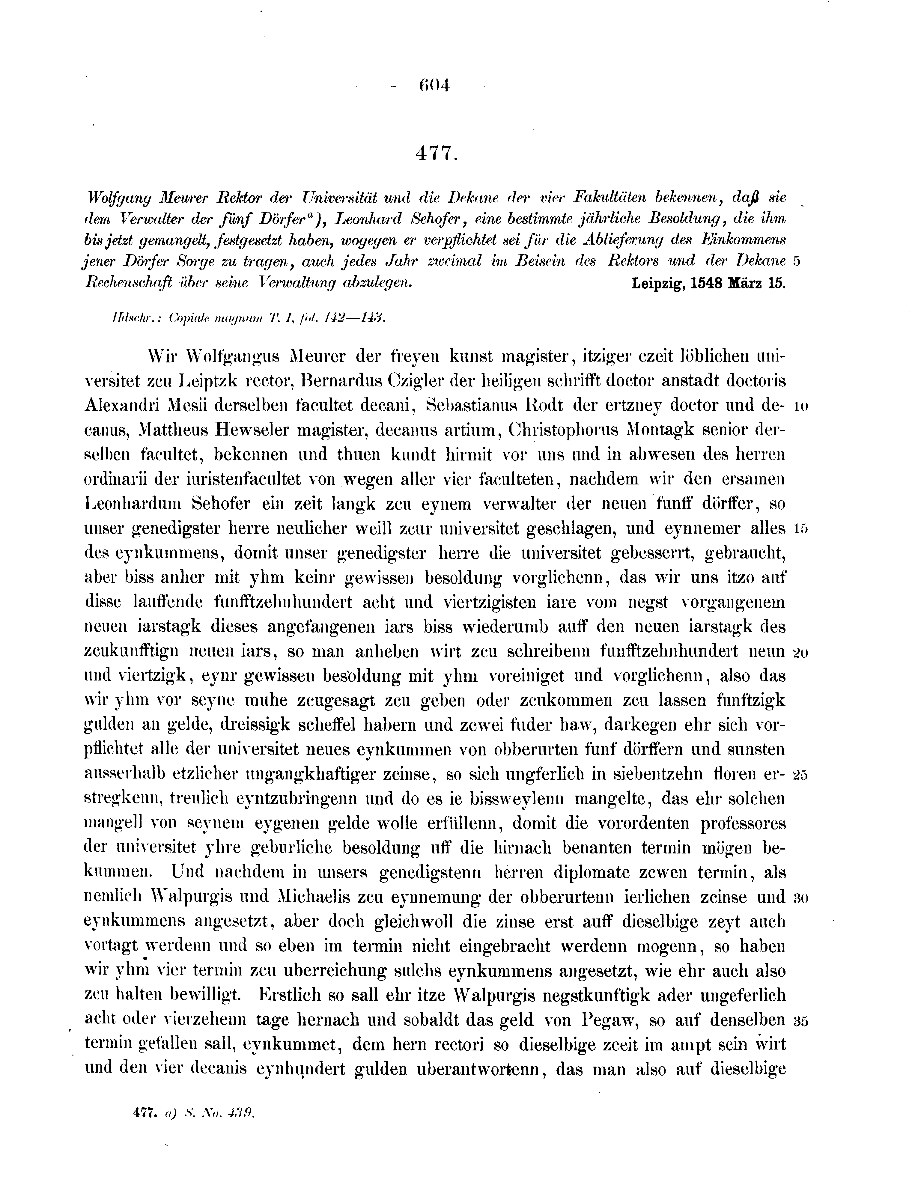 Historische Urkunde Seite 604 aus Band cds2_11