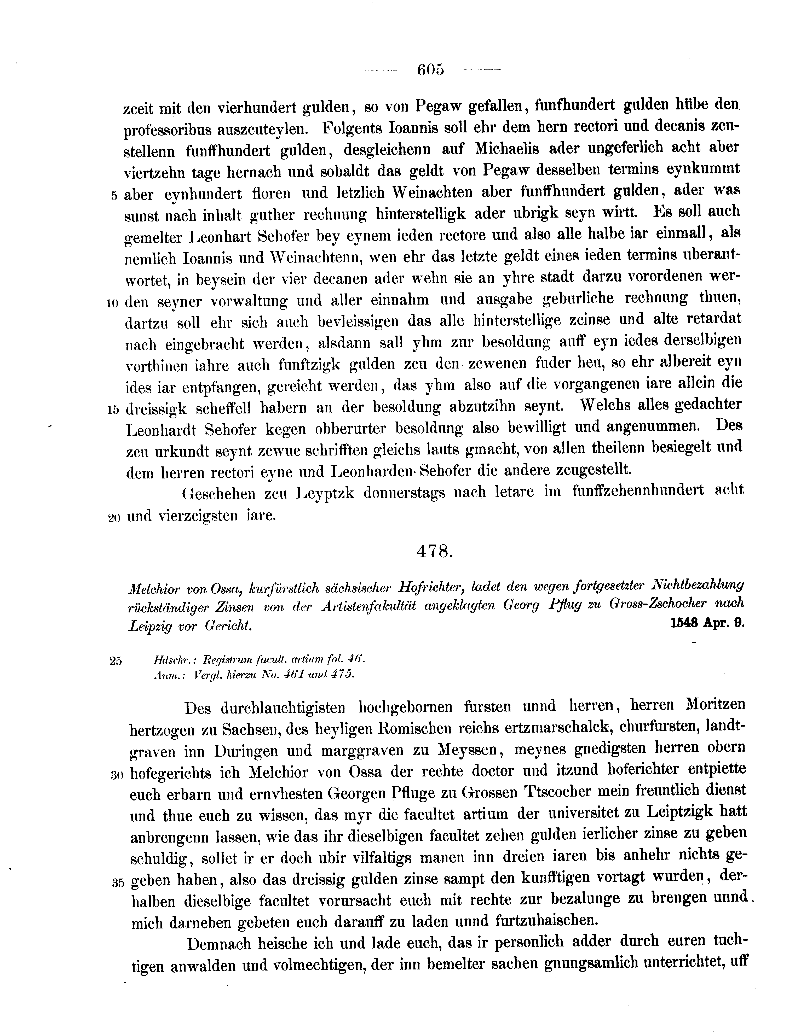 Historische Urkunde Seite 605 aus Band cds2_11