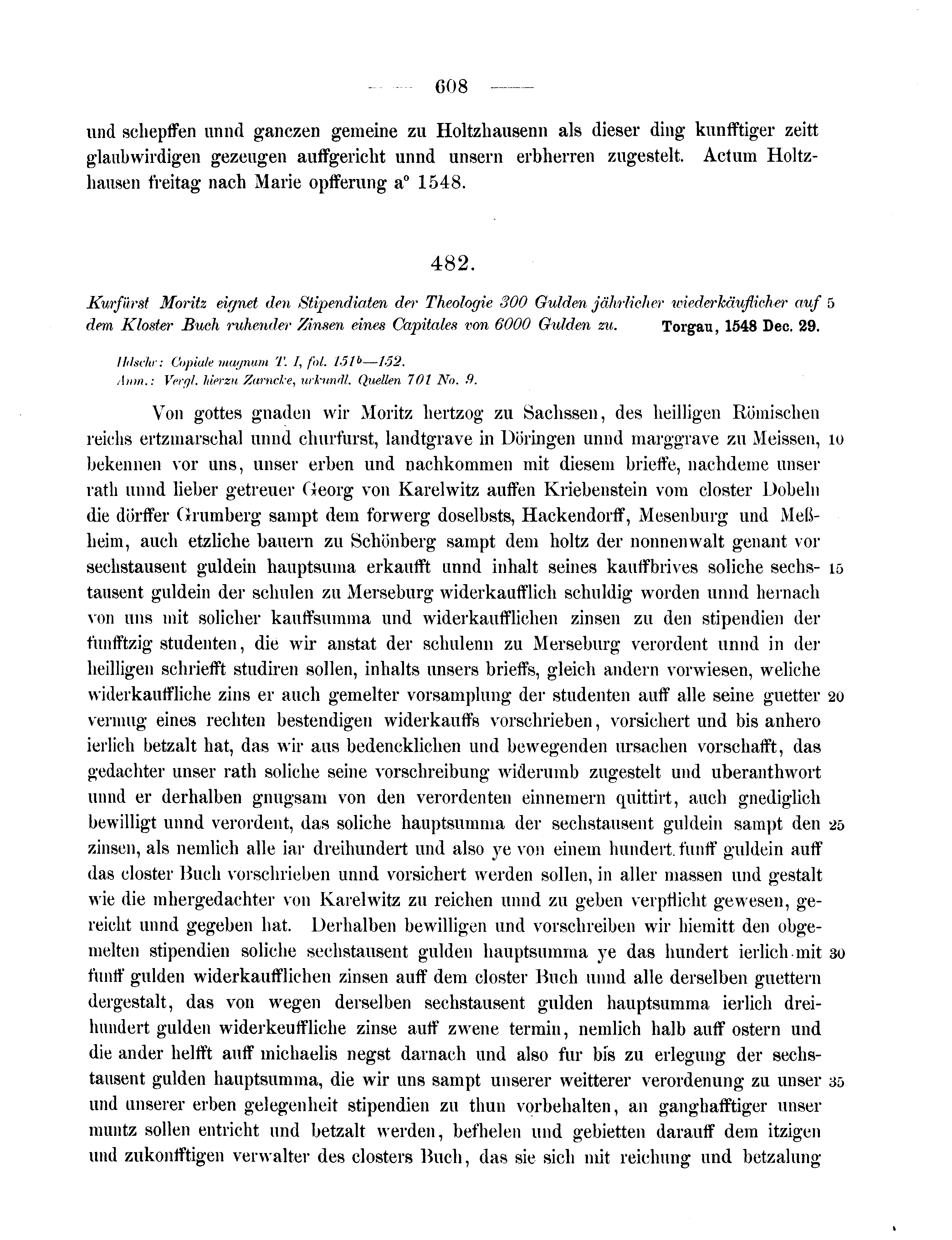 Historische Urkunde Seite 608 aus Band cds2_11