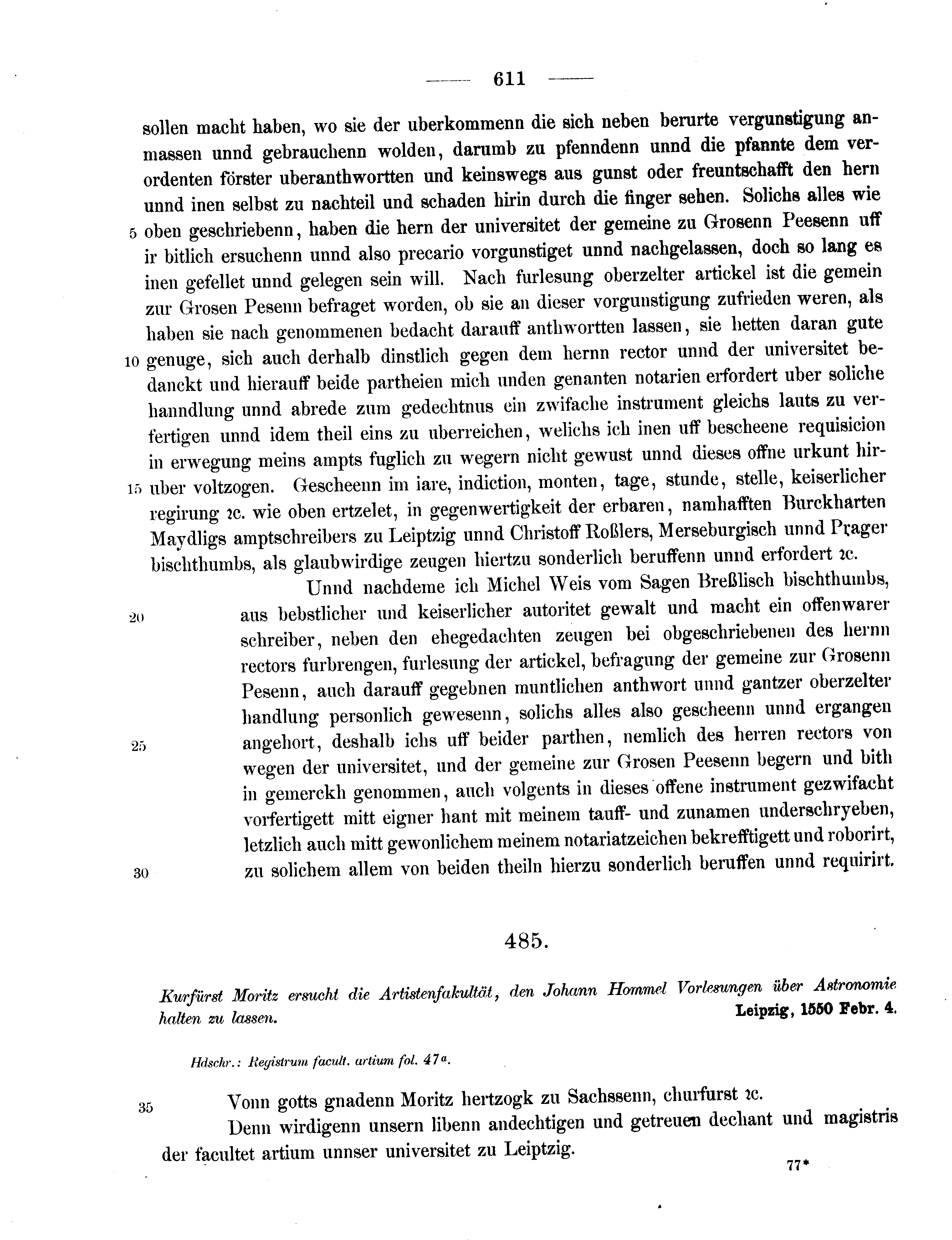 Historische Urkunde Seite 611 aus Band cds2_11