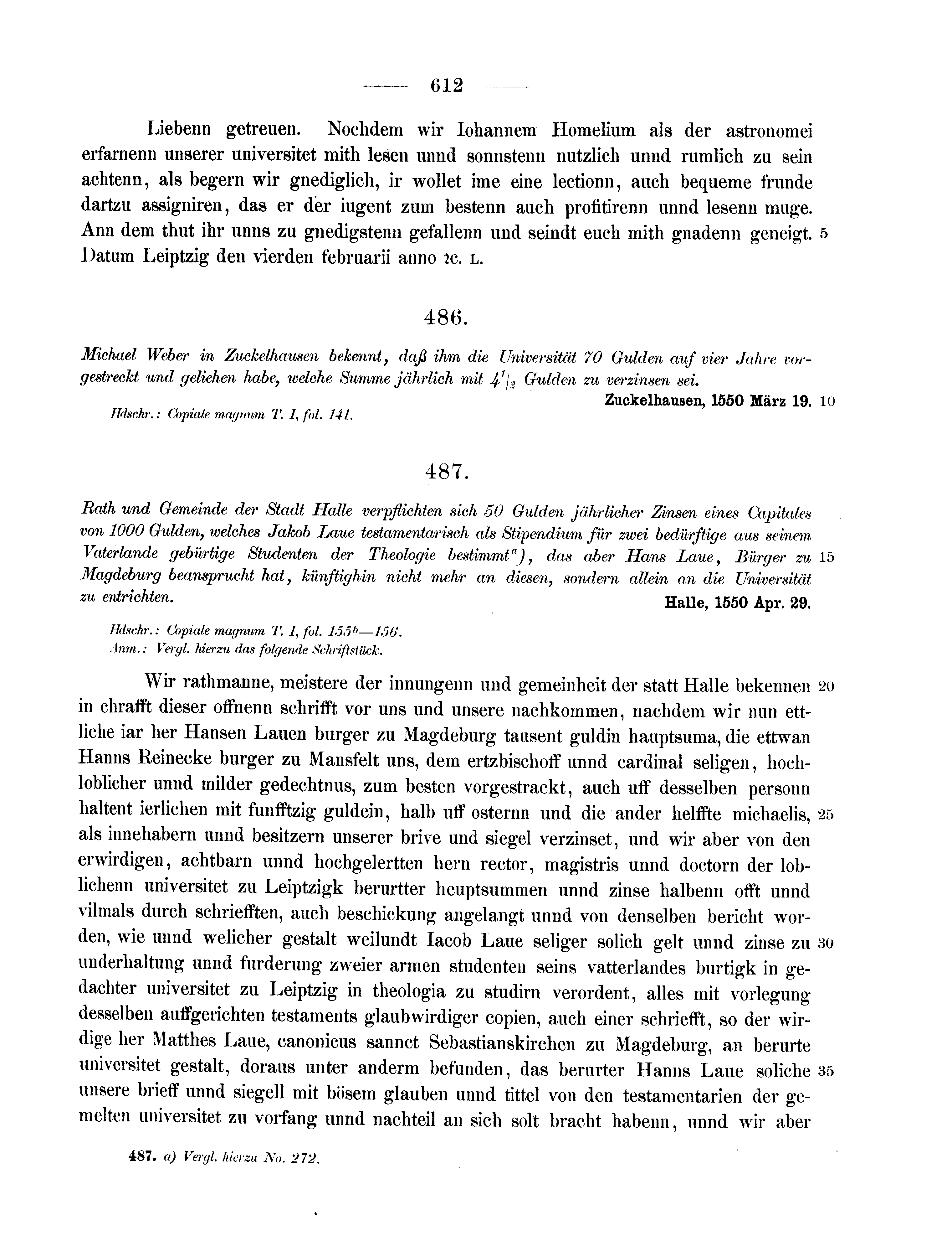 Historische Urkunde Seite 612 aus Band cds2_11