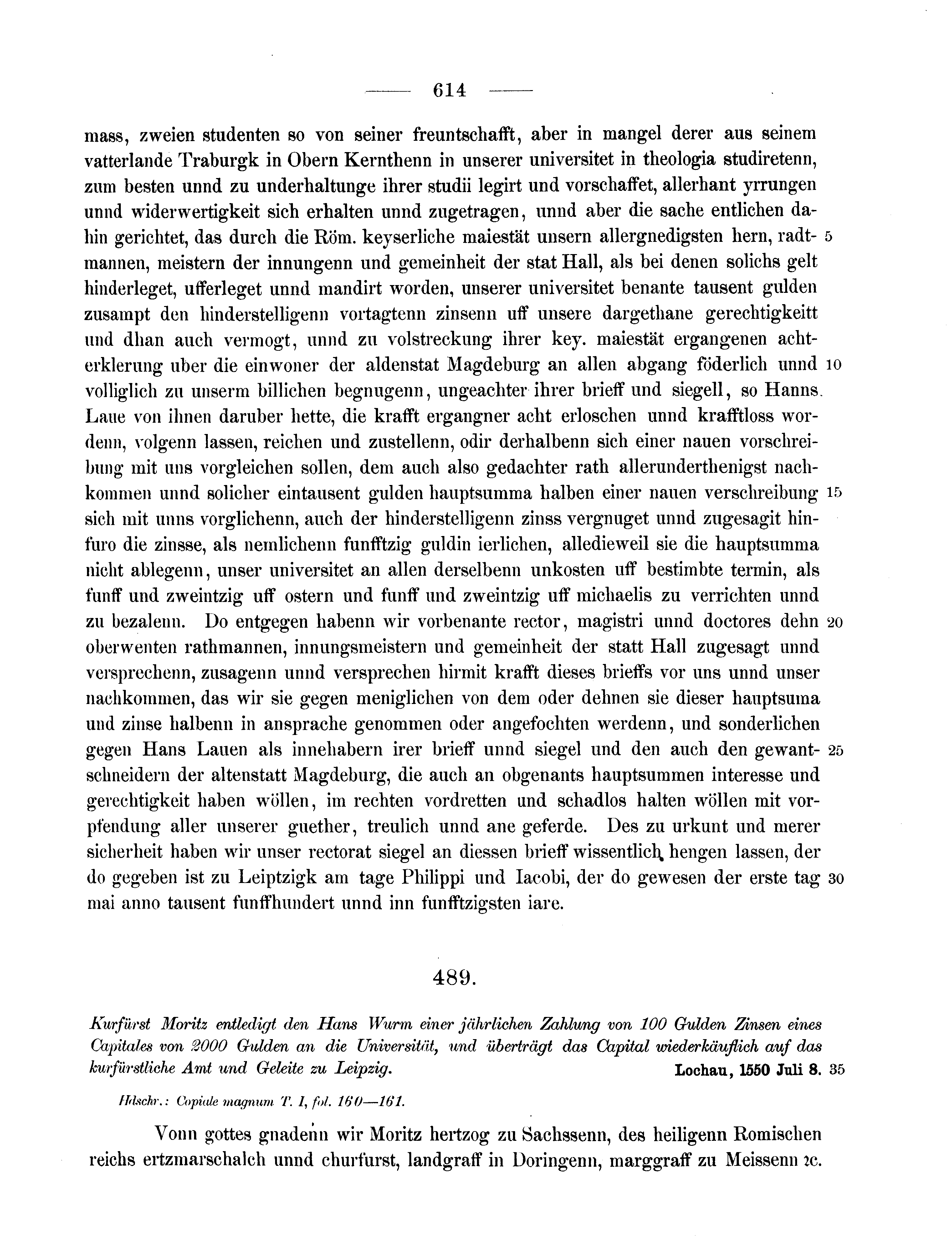 Historische Urkunde Seite 614 aus Band cds2_11