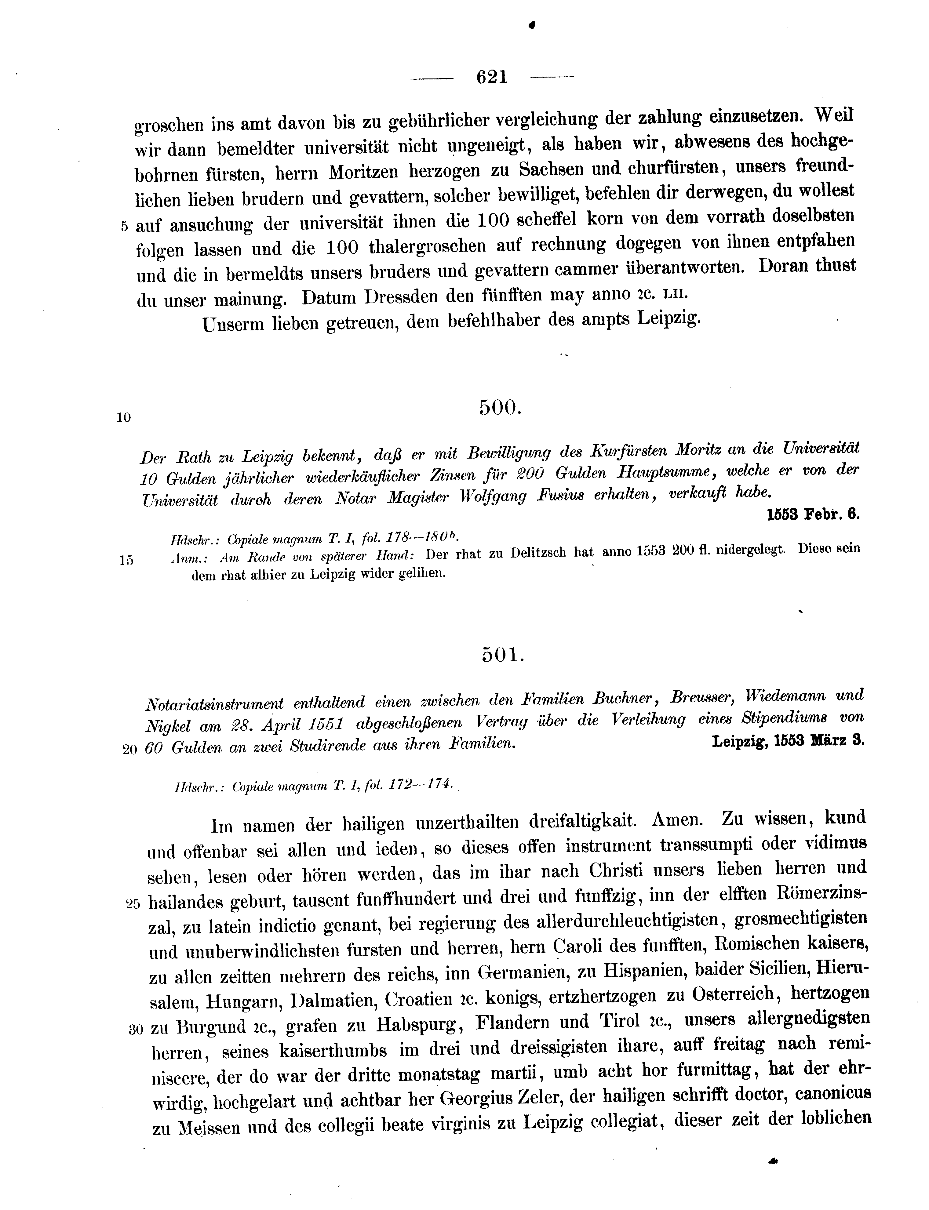 Historische Urkunde Seite 621 aus Band cds2_11