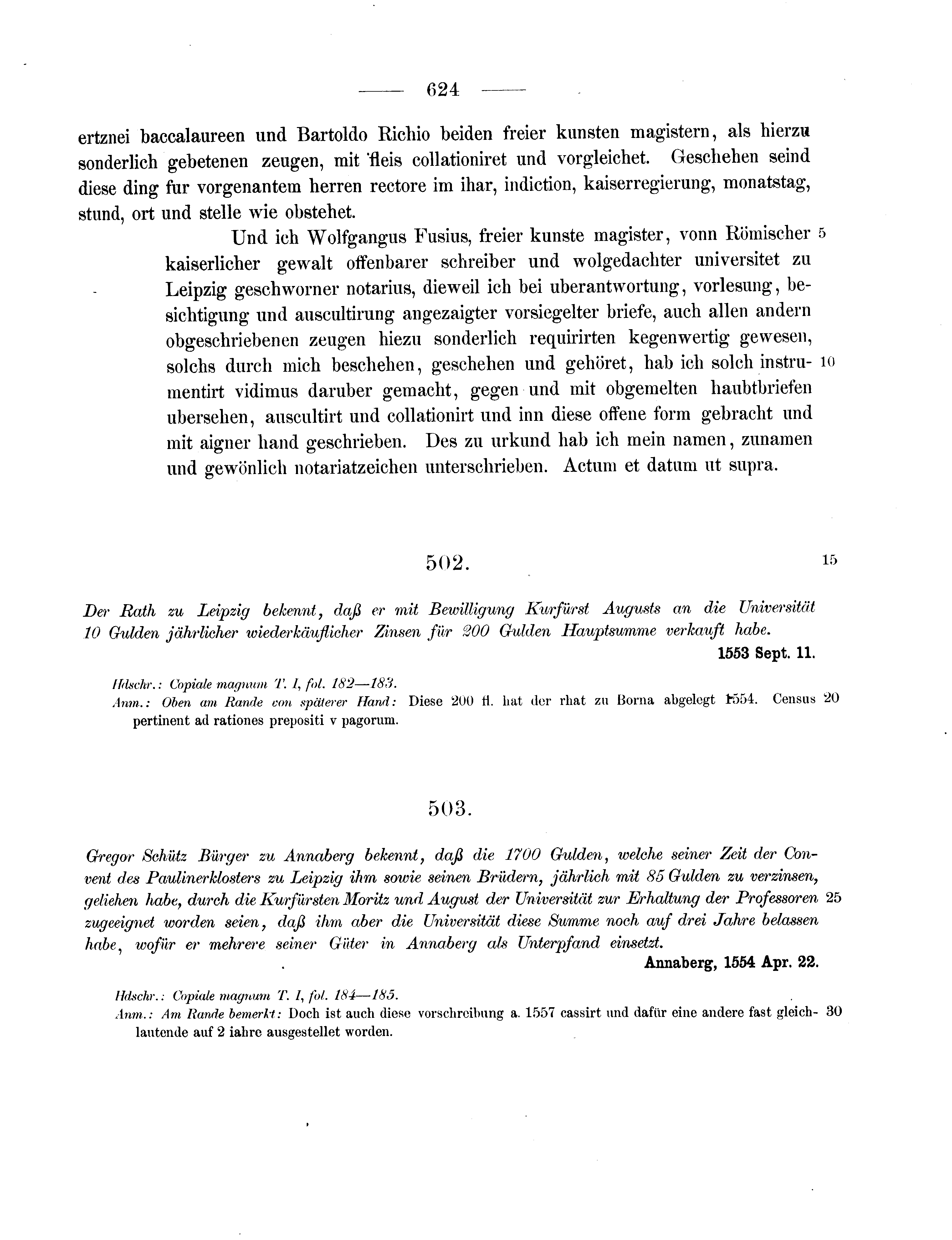 Historische Urkunde Seite 624 aus Band cds2_11