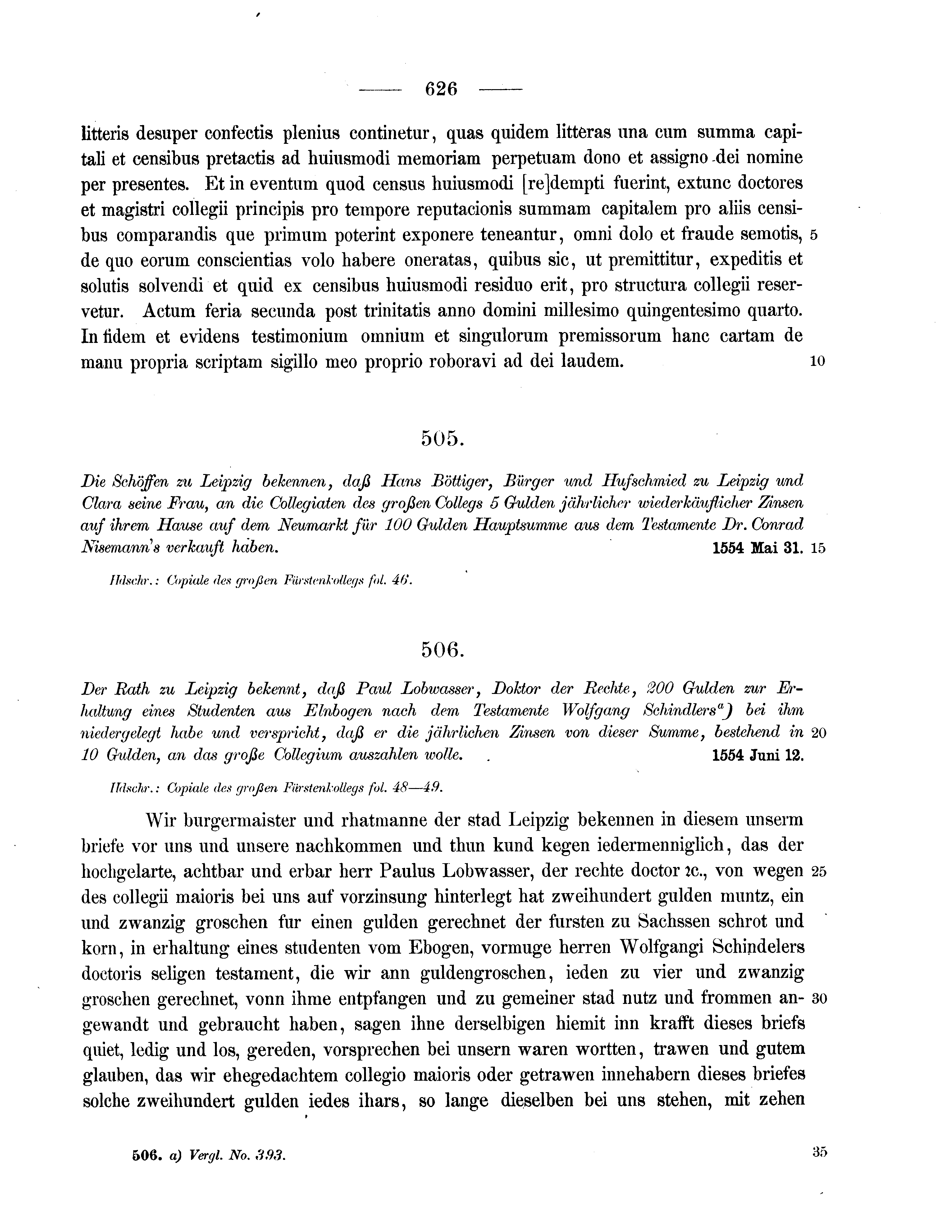 Historische Urkunde Seite 626 aus Band cds2_11