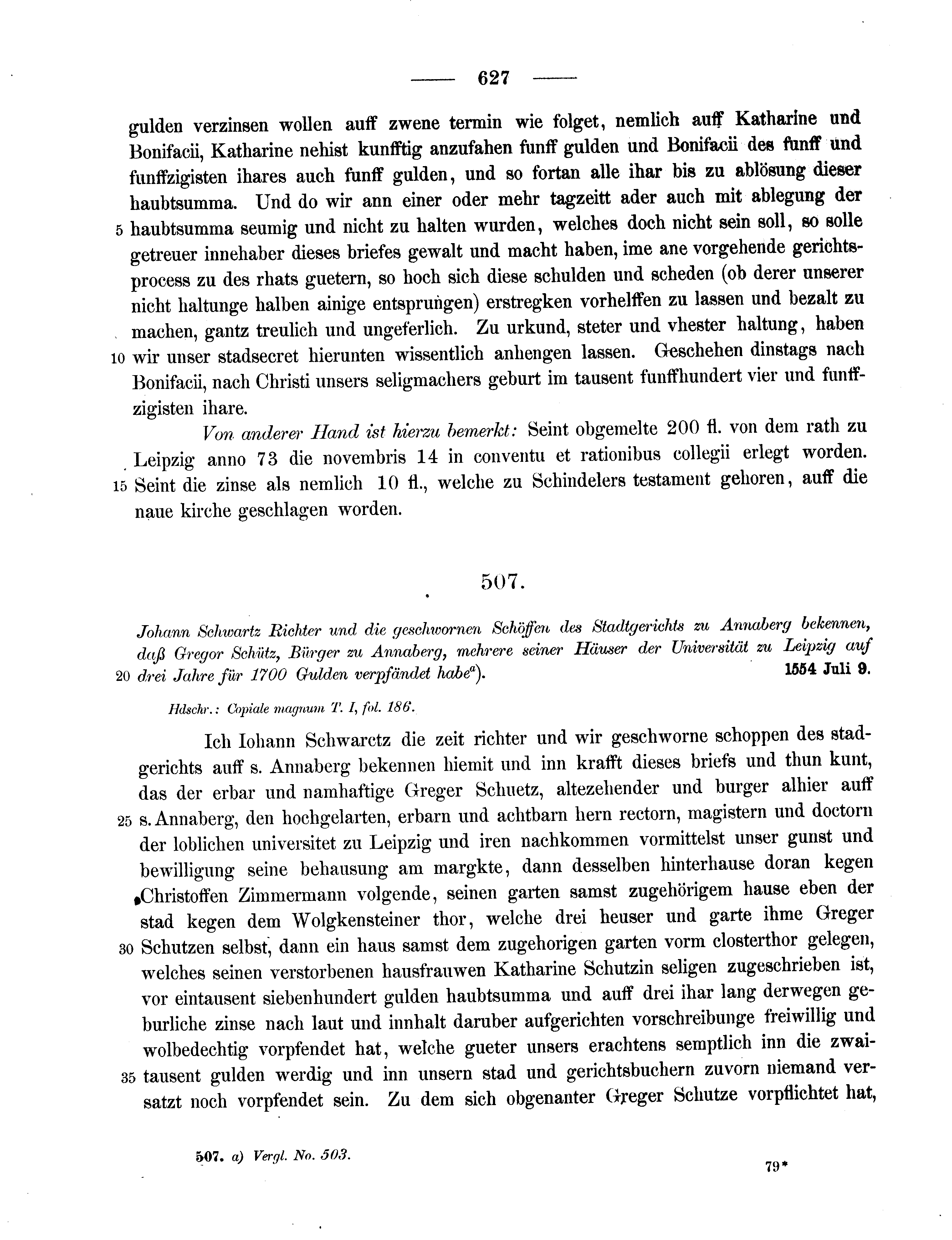 Historische Urkunde Seite 627 aus Band cds2_11