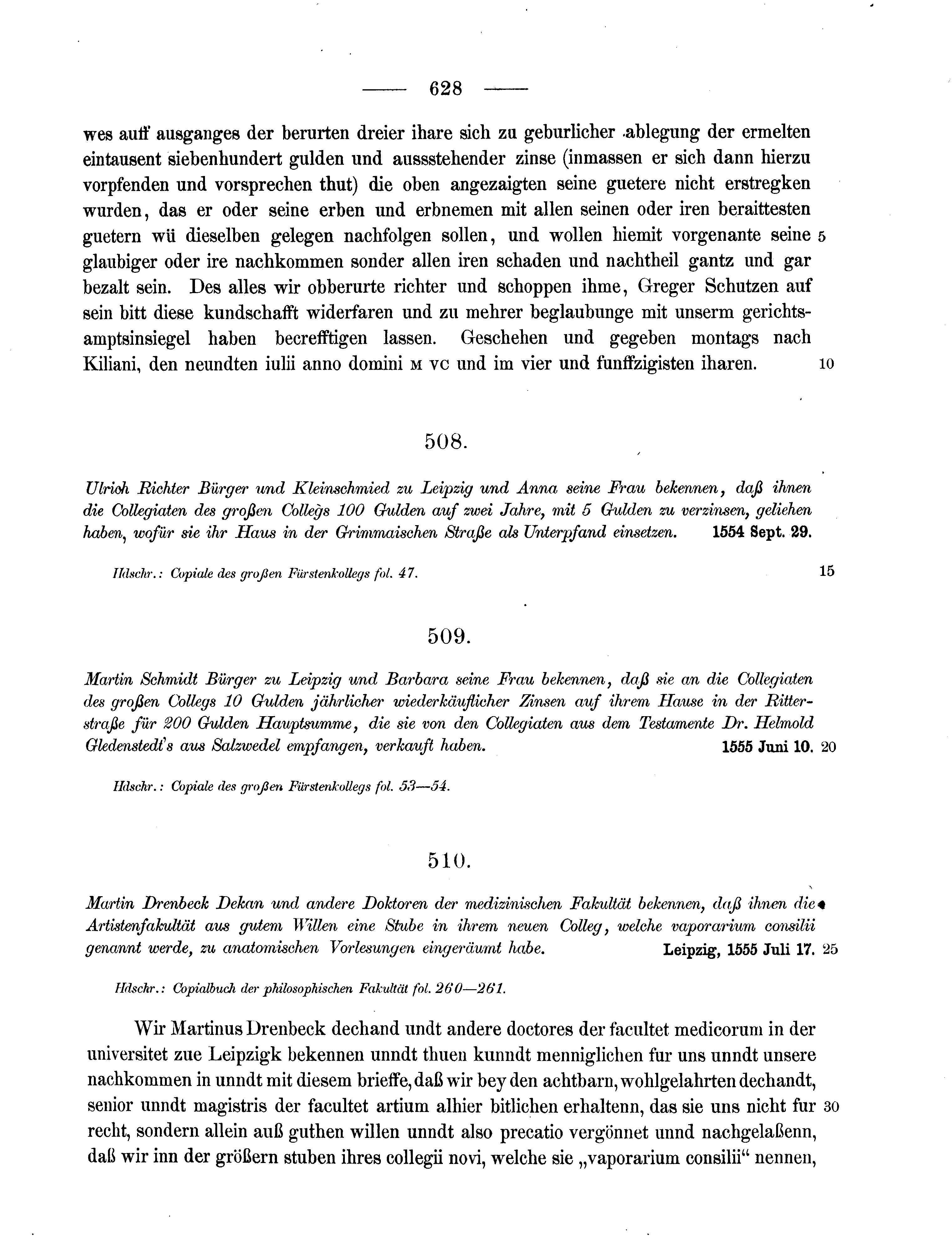 Historische Urkunde Seite 628 aus Band cds2_11