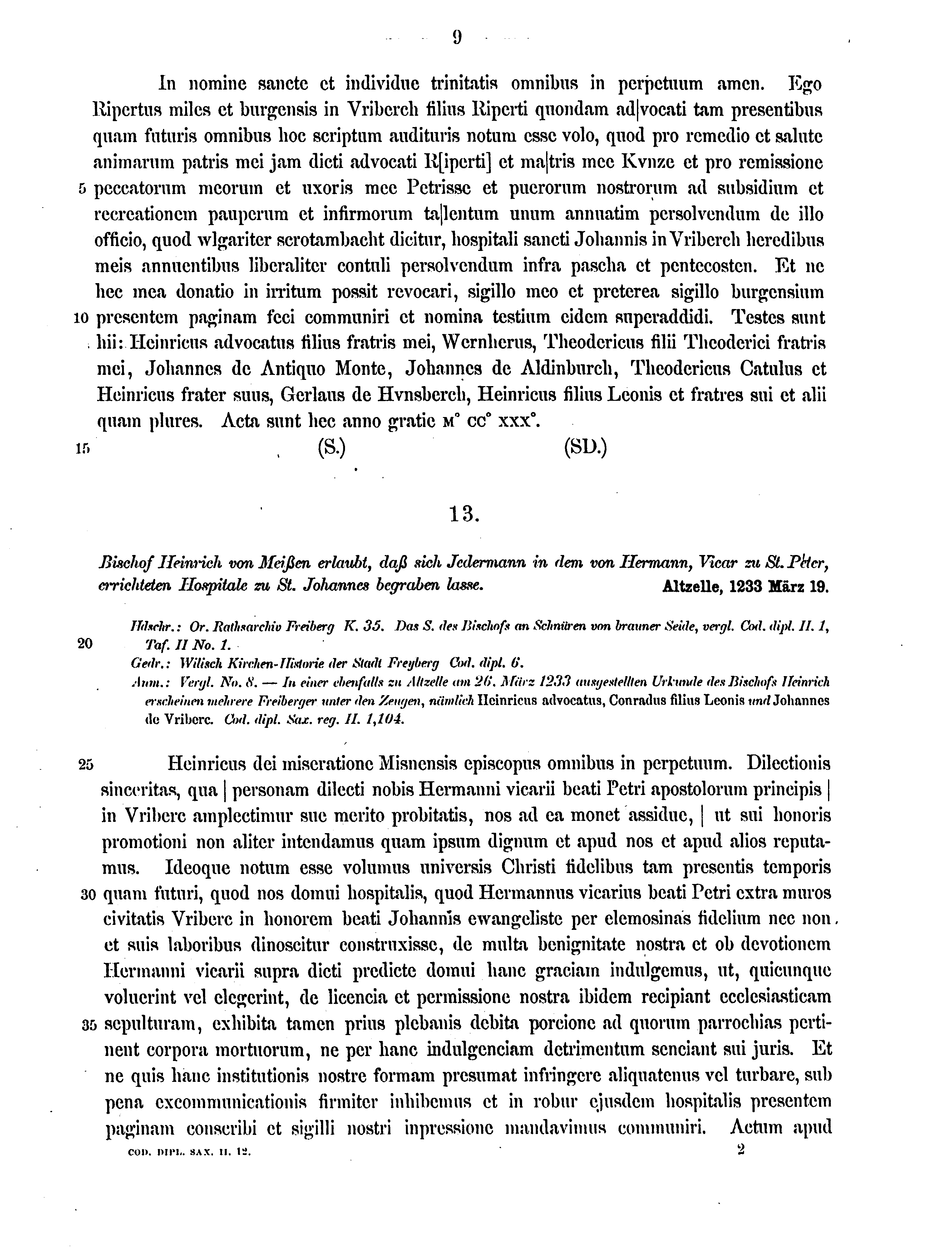 Historische Urkunde Seite 9 aus Band cds2_12