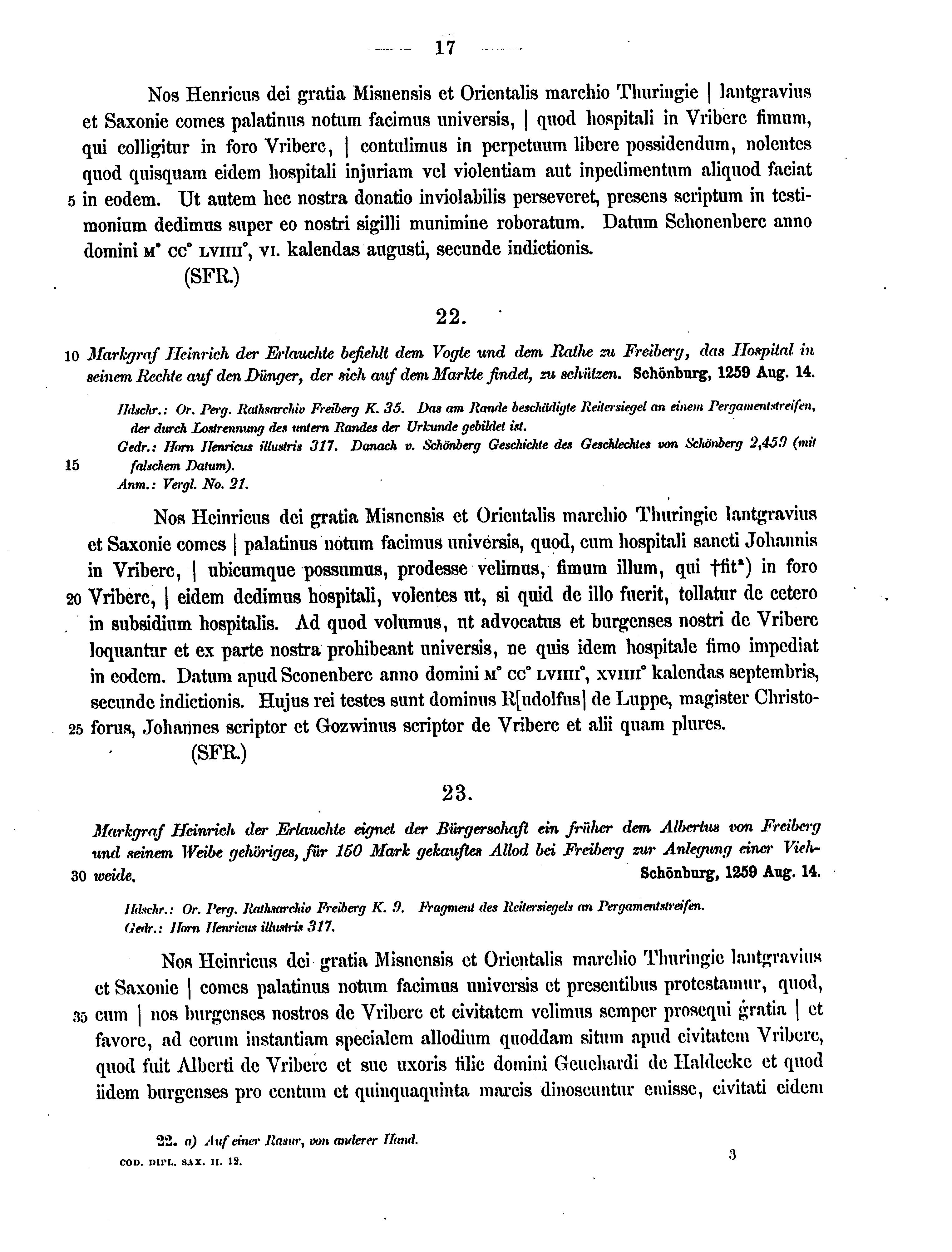 Historische Urkunde Seite 17 aus Band cds2_12